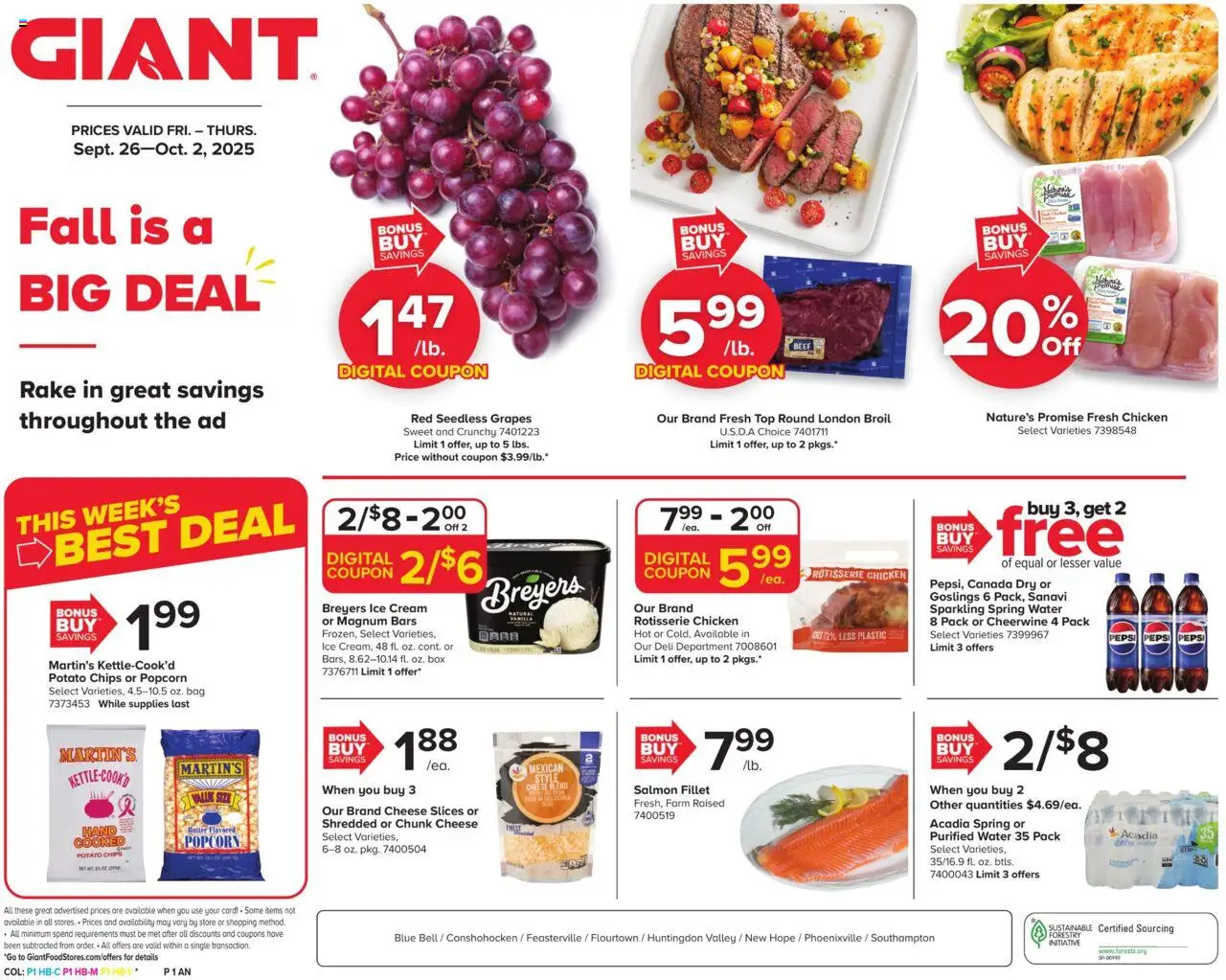 Giant Weekly Ad from 09/26/2025 - Flyer - Page number 1
