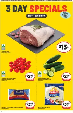 Preview of catalogue 3 Day Specials SA from shop IGA valid 14/11/2025