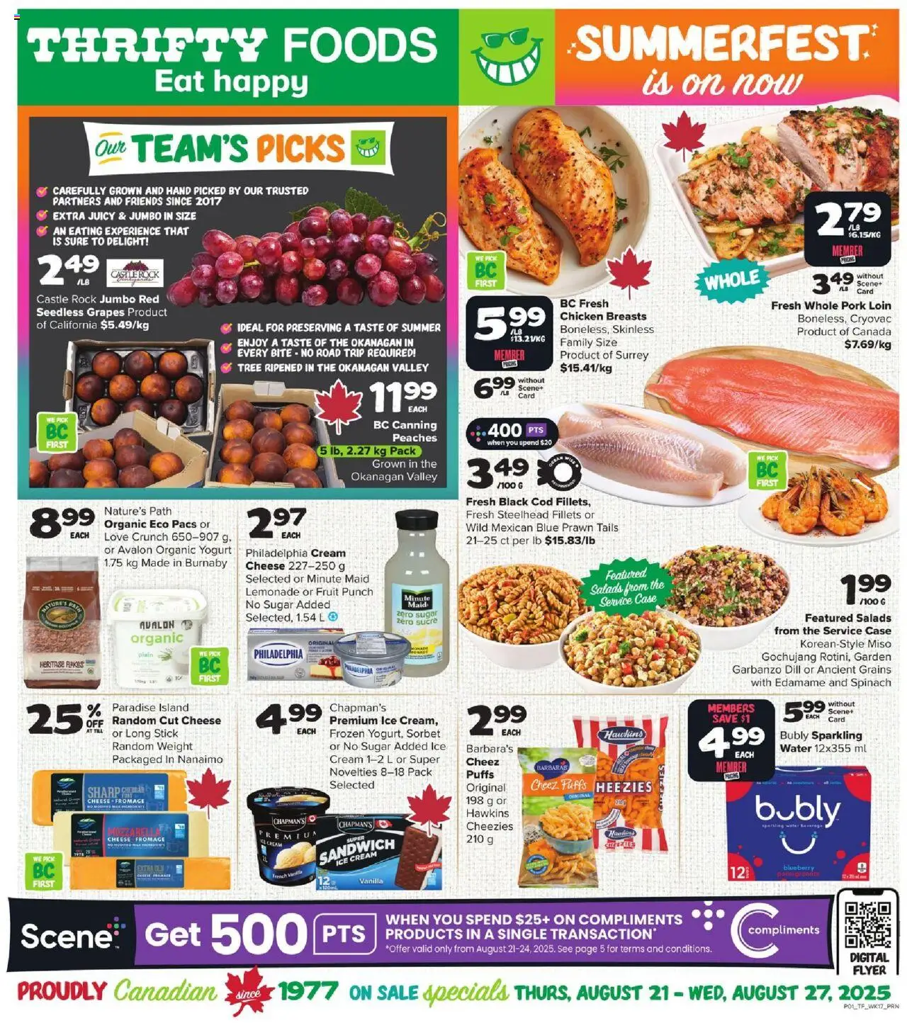 Thrifty Foods flyer valid from Aug 21, 2025 - page number 1