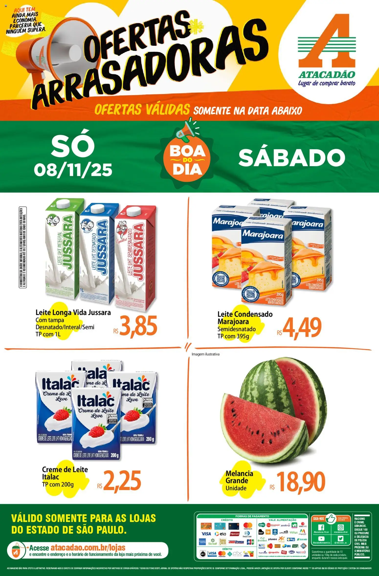 Pré-Visualização do folheto "Ofertas - SP" da loja Atacadão válido a partir de 08/11/2025
