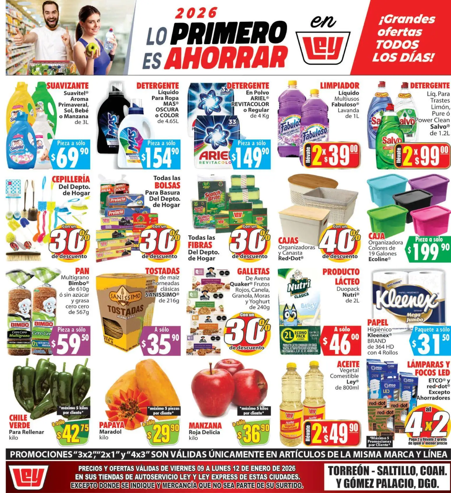 Vista previa las ofertas de la tienda Casa Ley - Folleto Torreón, Saltillo, Coah y Gómez Palacio, Dgo desde el 09/01/2026 