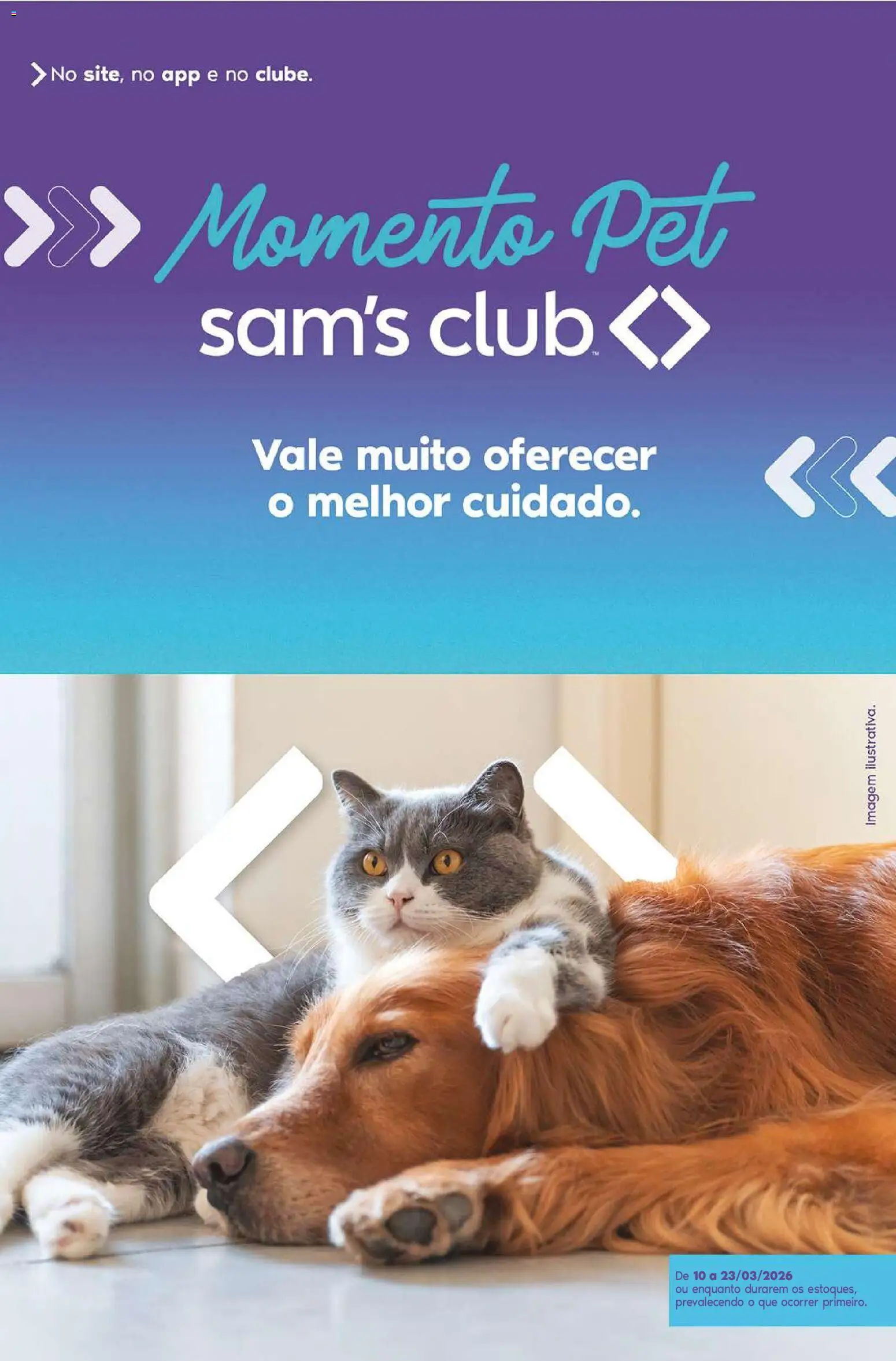 Pré-Visualização do folheto "Sam's Club ofertas Momento Pet" da loja Sam's Club válido a partir de 10/03/2026