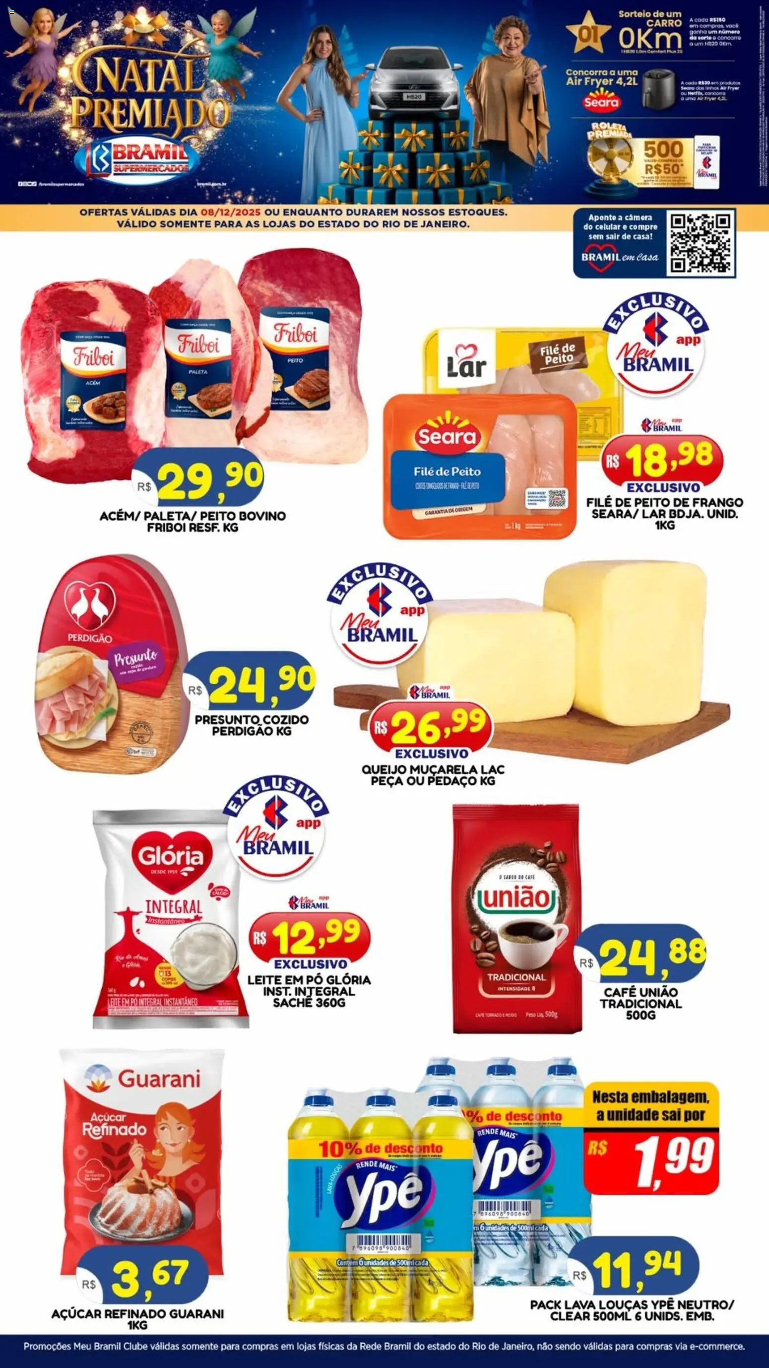 Pré-Visualização do folheto "Ofertas do Dia" da loja Bramil Supermercados válido a partir de 08/12/2025