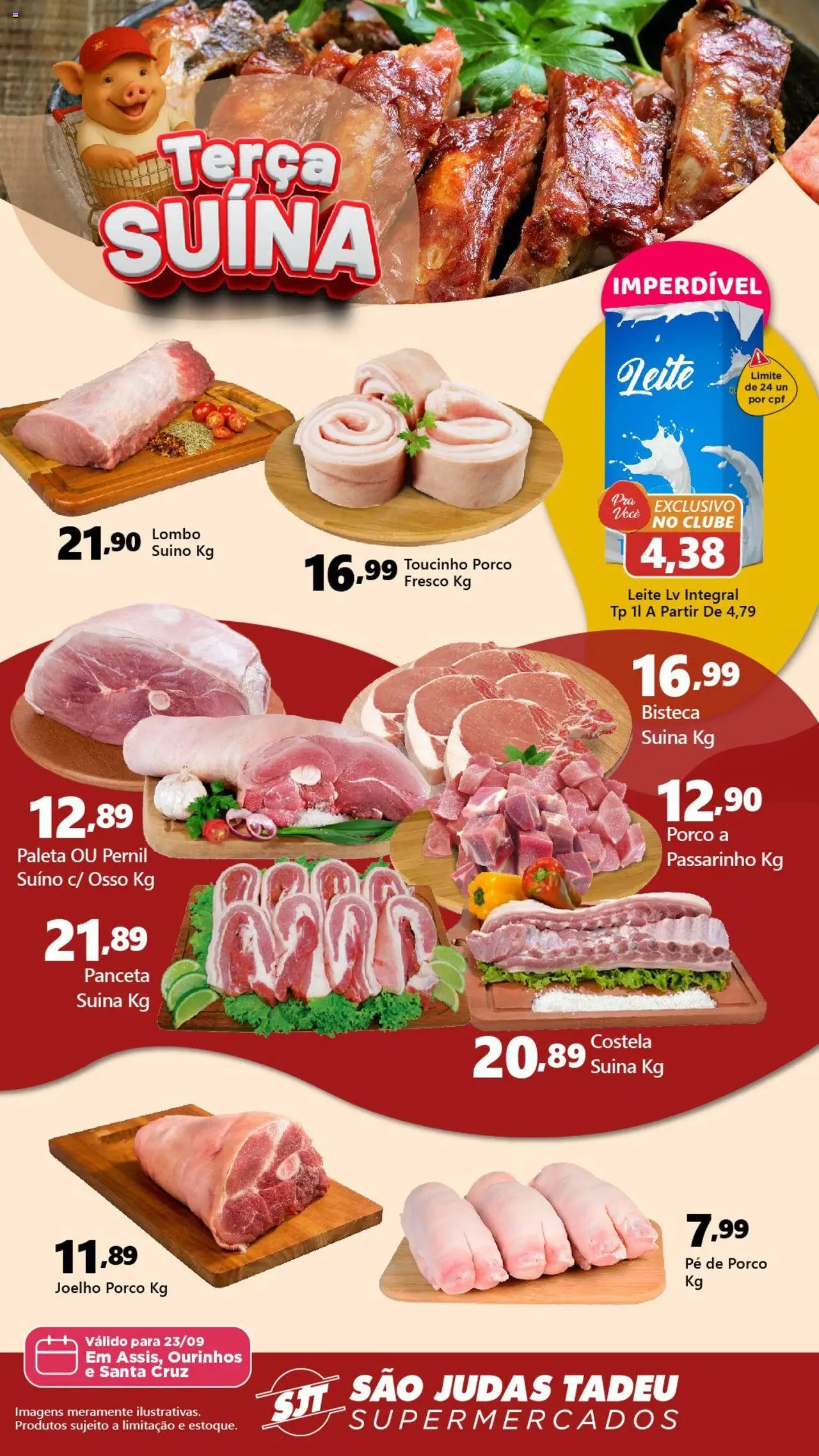 São Judas Tadeu folheto "Ofertas da semana" válido a partir de 23/09/2025 - número de página 1 - Leite, Pernil, Lombo