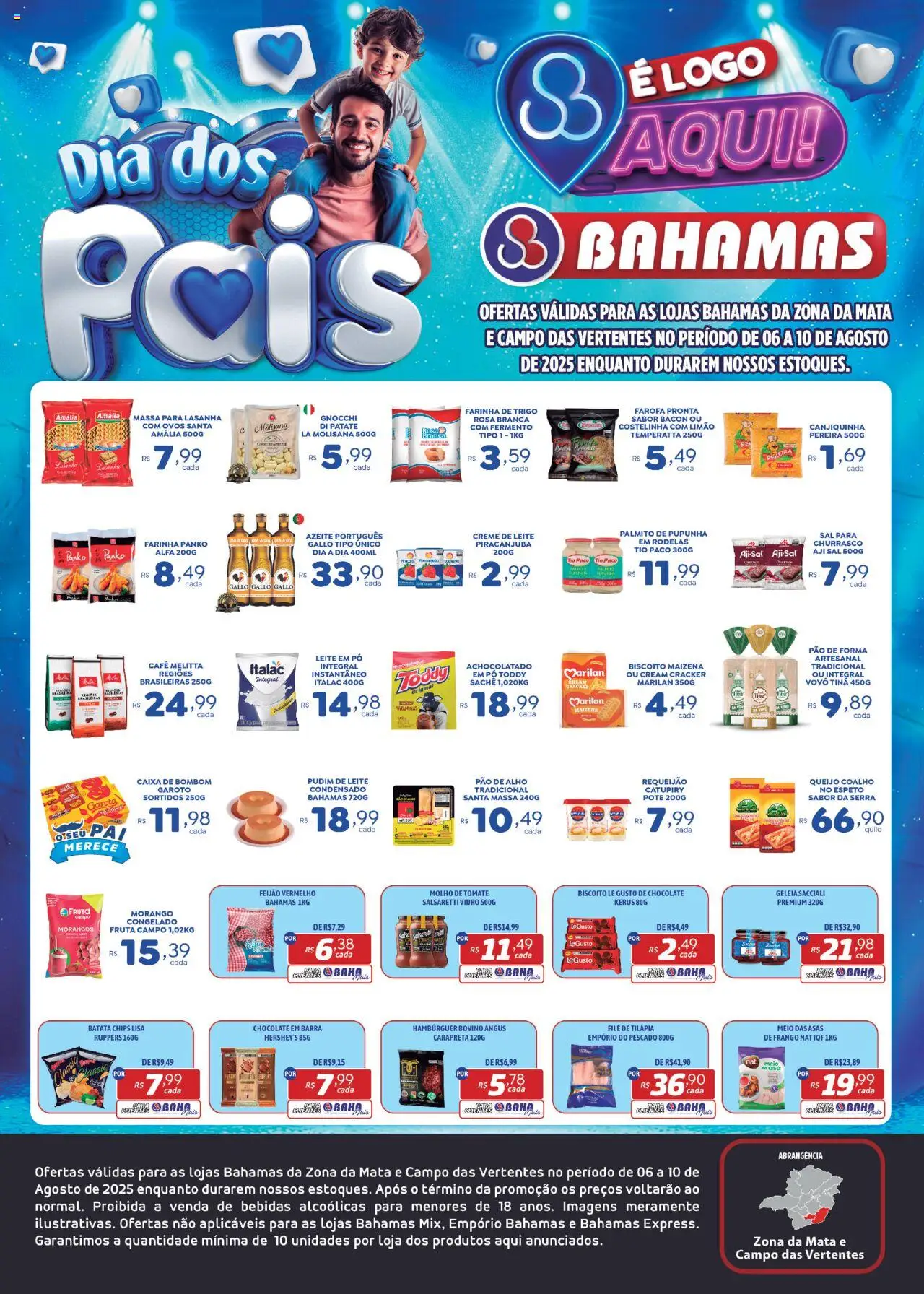 Bahamas Supermercados folheto "Ofertas Especial Dia dos Pais" válido a partir de 06/08/2025 - número de página 1