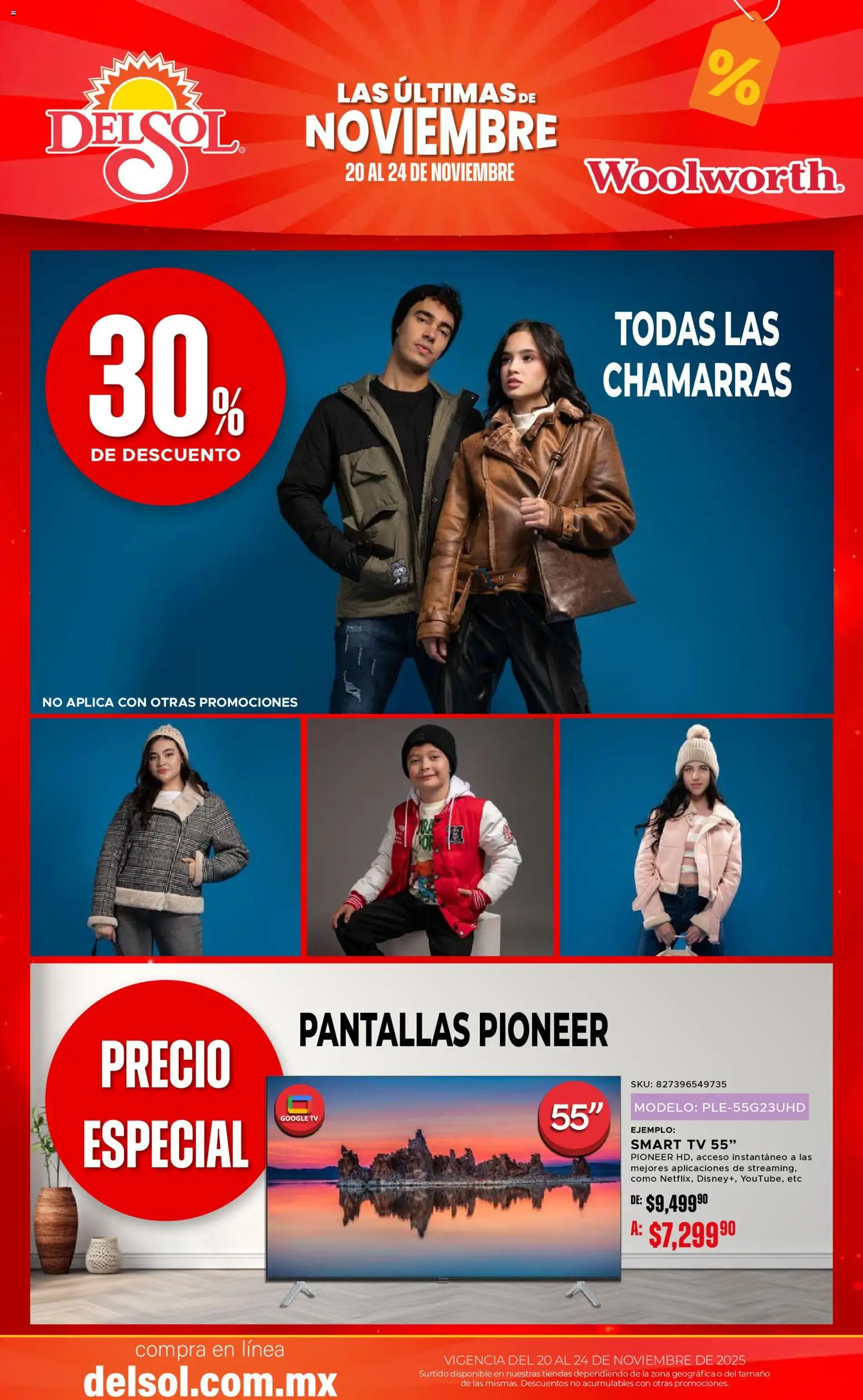 Vista previa las ofertas de la tienda Del Sol y Woolworth - Buen Fin desde el 20/11/2025 