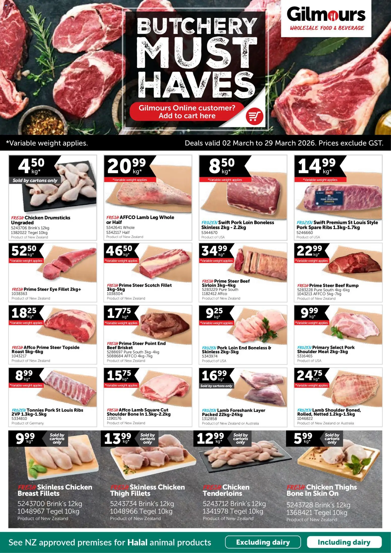 Preview of catalogue Gilmours Butchery Must Haves from shop Gilmours valid 2 Mar 2026