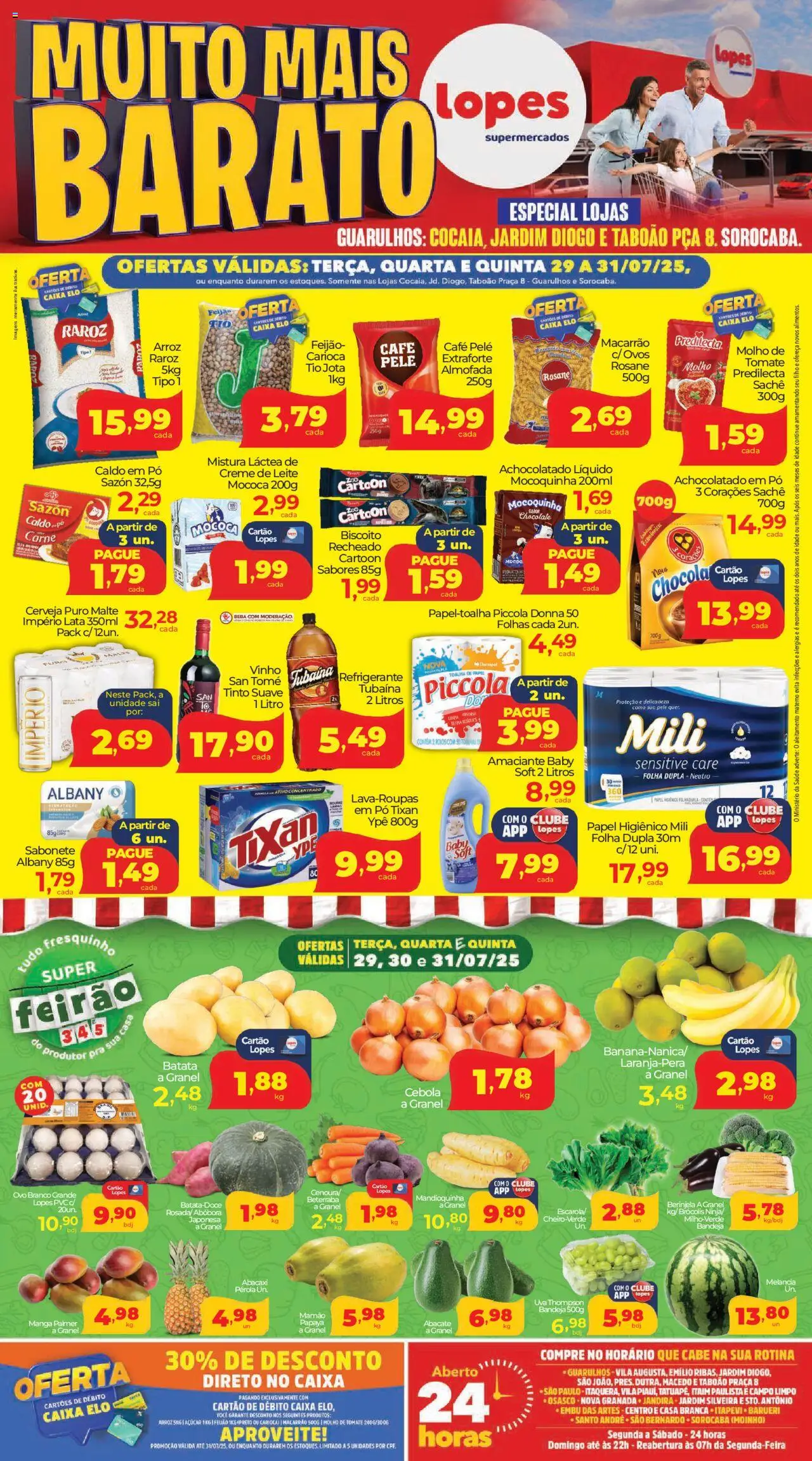Lopes Supermercados folheto "Ofertas Muito Mais Barato" válido a partir de 29/07/2025 - número de página 1