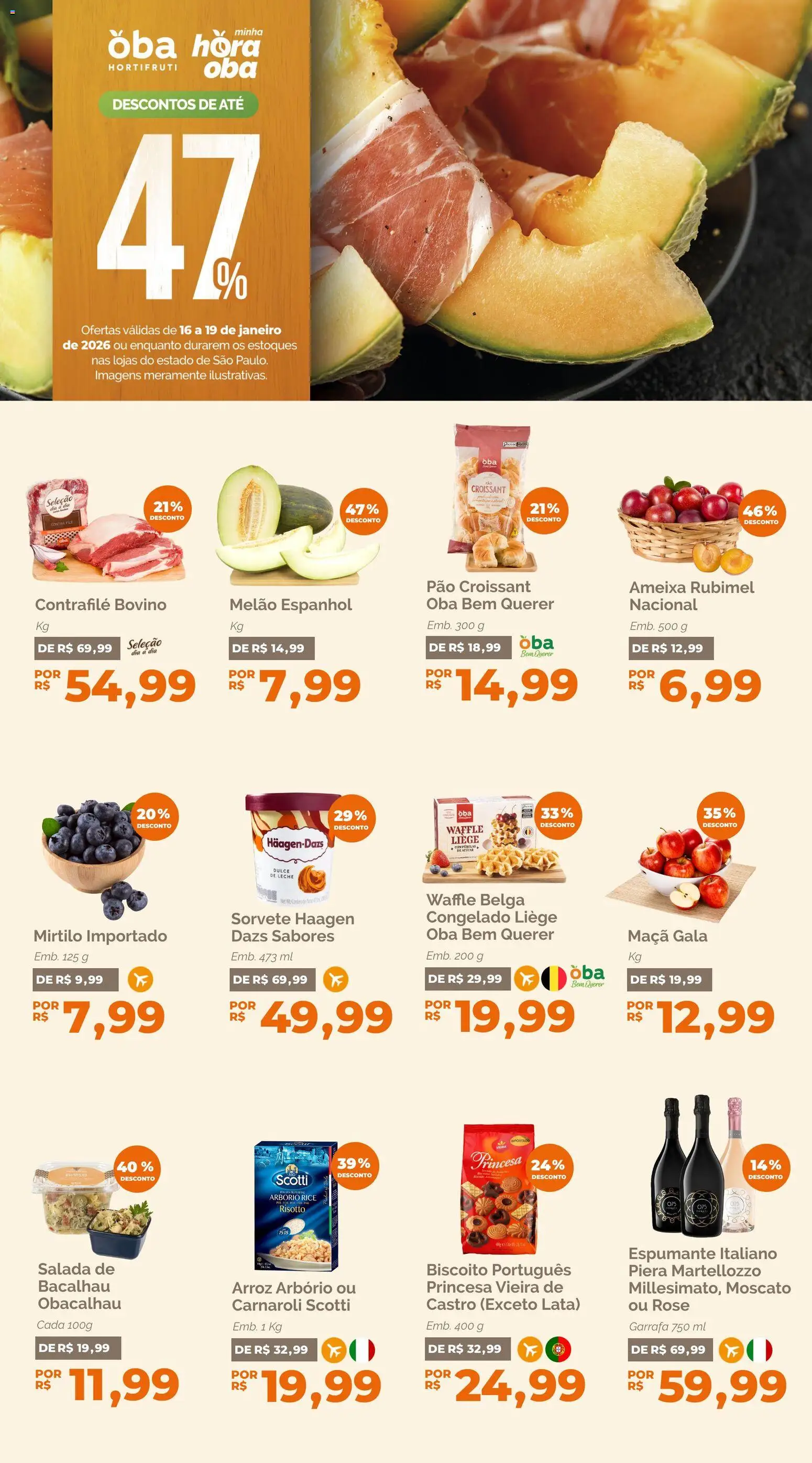 Pré-Visualização do folheto "Ofertas da semana" da loja Oba Hortifruti válido a partir de 16/01/2026