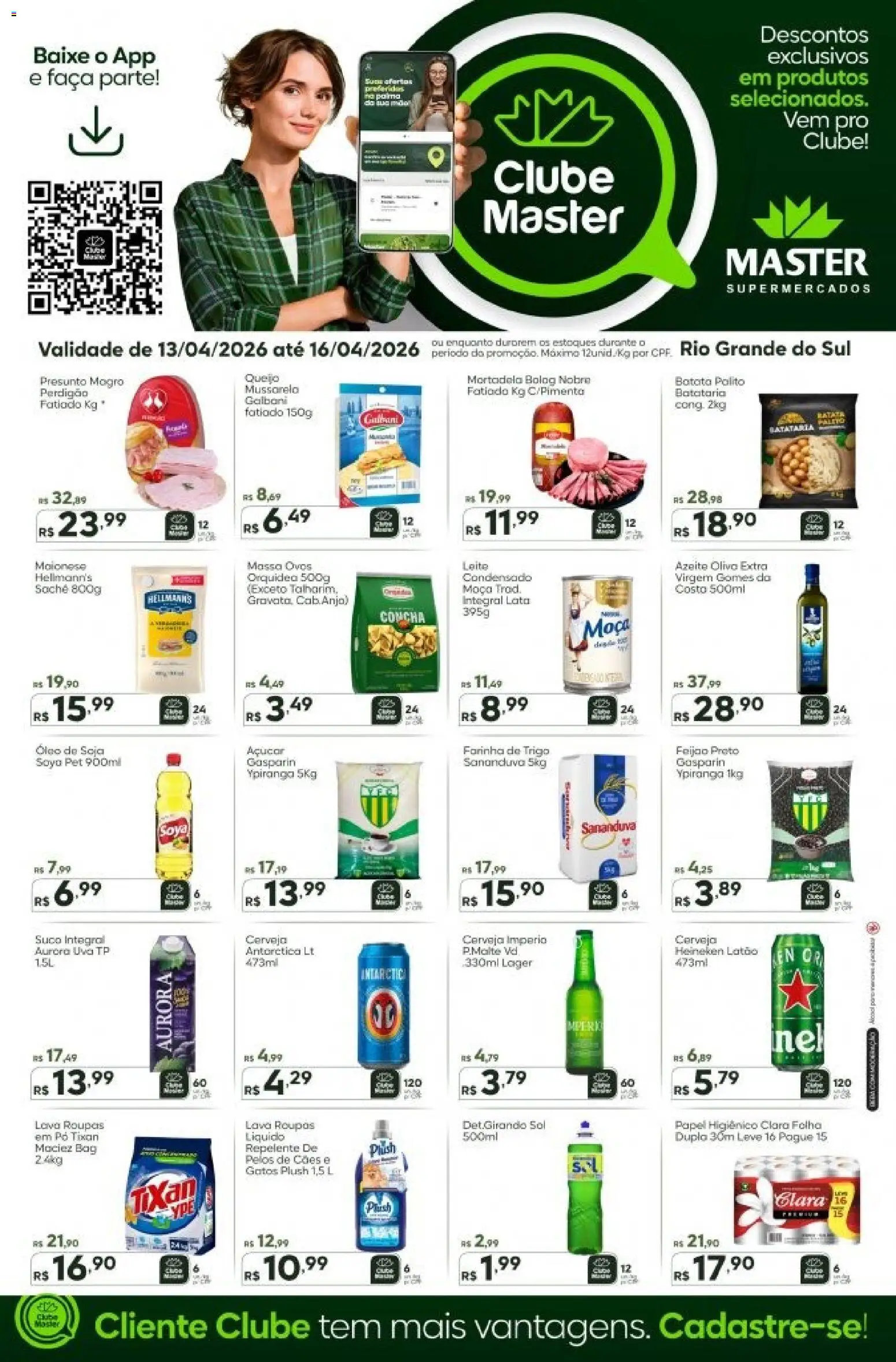 Pré-Visualização do folheto "Master - Ofertas da semana" da loja Master válido a partir de 13/04/2026 - Heineken, Roupas, Óleo, Leite, Azeite, Suco, Maionese, Pó