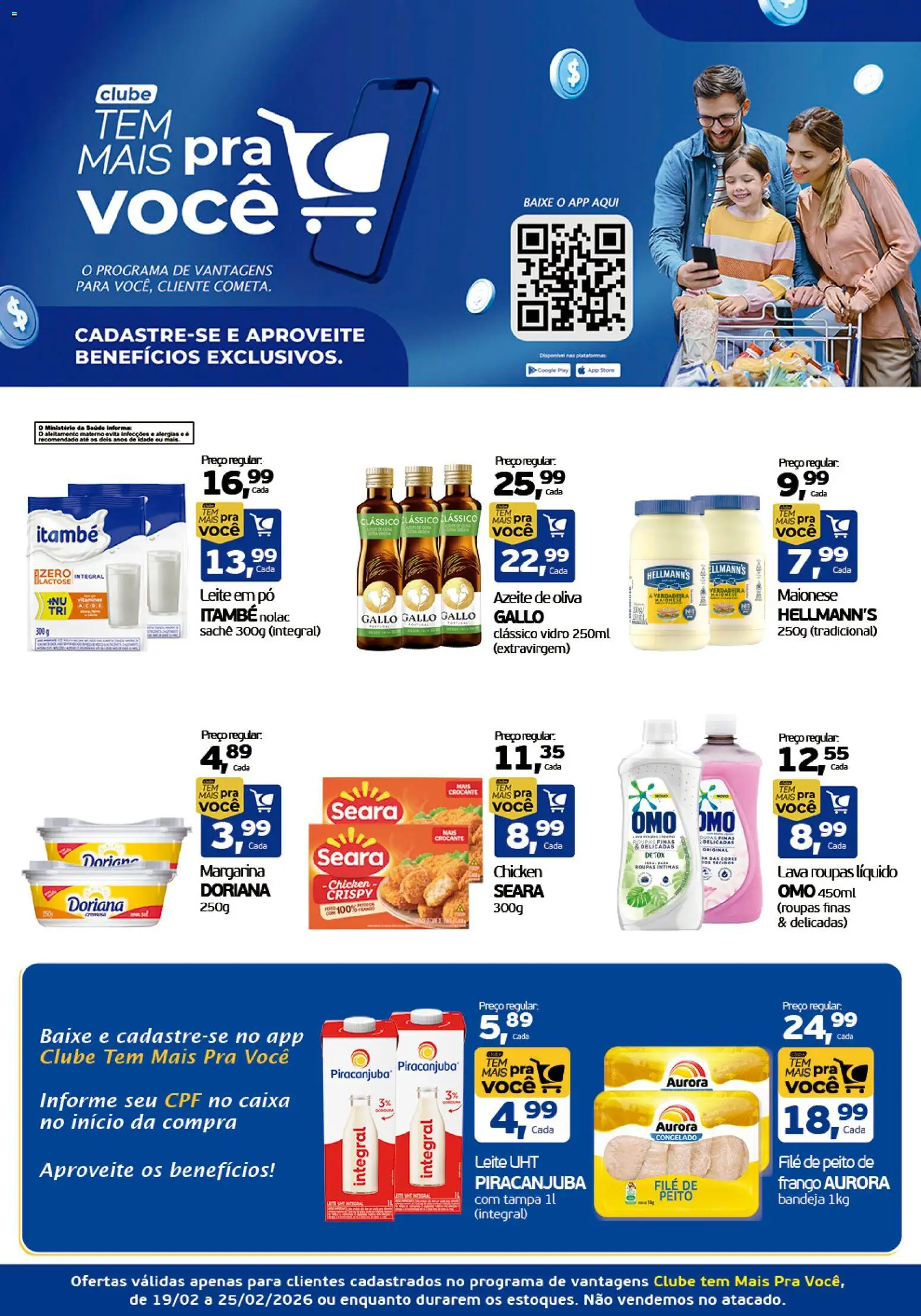 Pré-Visualização do folheto "Ofertas Clube Tem Mais Pra Você" da loja Cometa Supermercados válido a partir de 19/02/2026