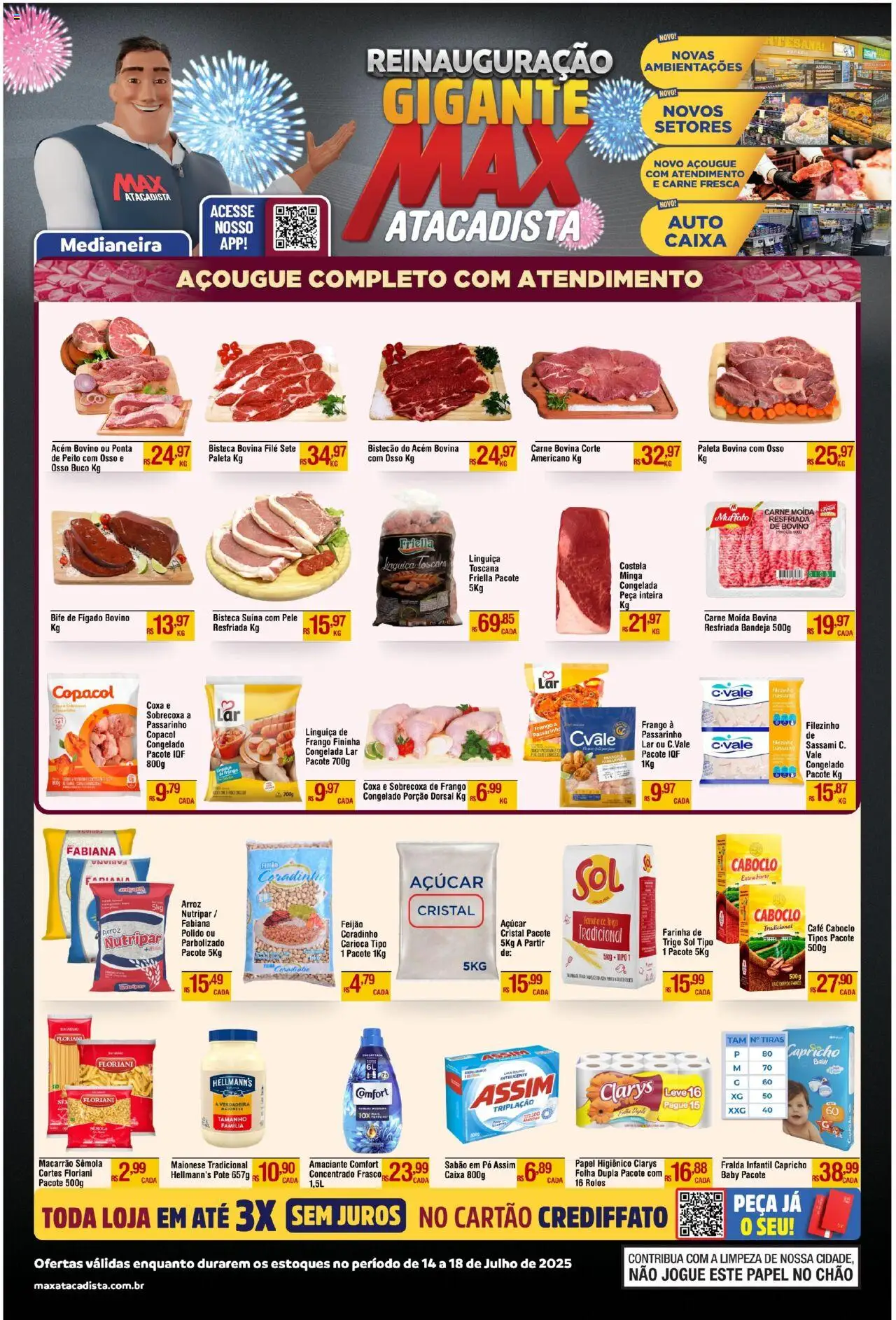 Max Atacadista folheto "Ofertas Reinauguracao" válido a partir de 14/07/2025 - número de página 1