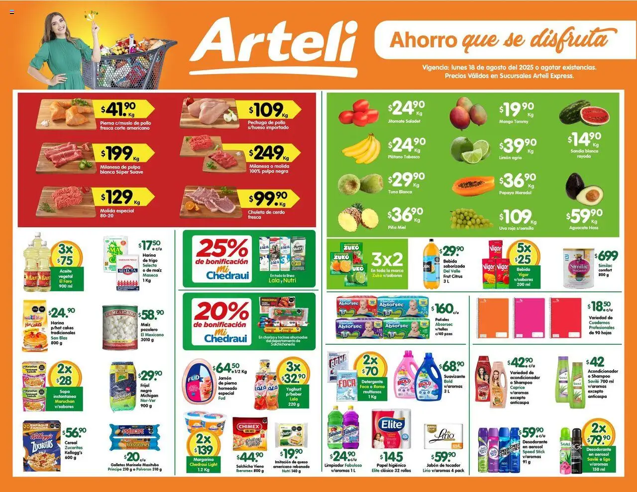 Folleto Express Arteli y sus promociones válidas desde el 18/08/2025 - Número de página 1