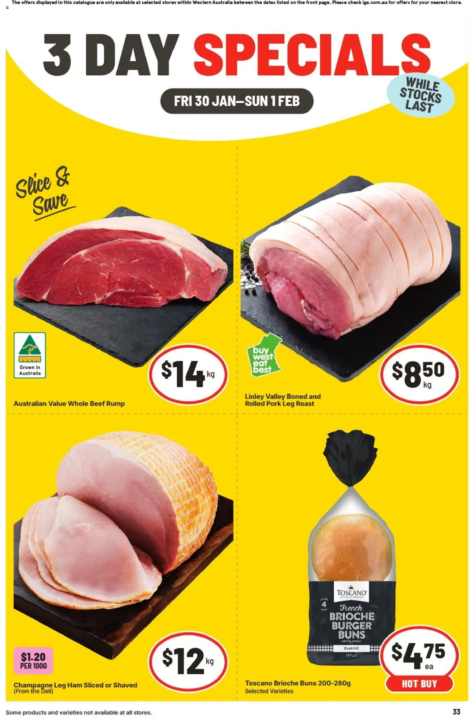 Preview of catalogue 3 Day Specials WA from shop IGA valid 30/01/2026