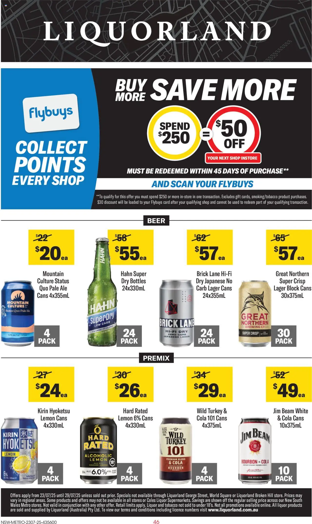 Liquorland catalogue valid from 23/07/2025 - page 1 - Jim Beam, Beer, Bourbon, Lemon, Turkey, Lemons