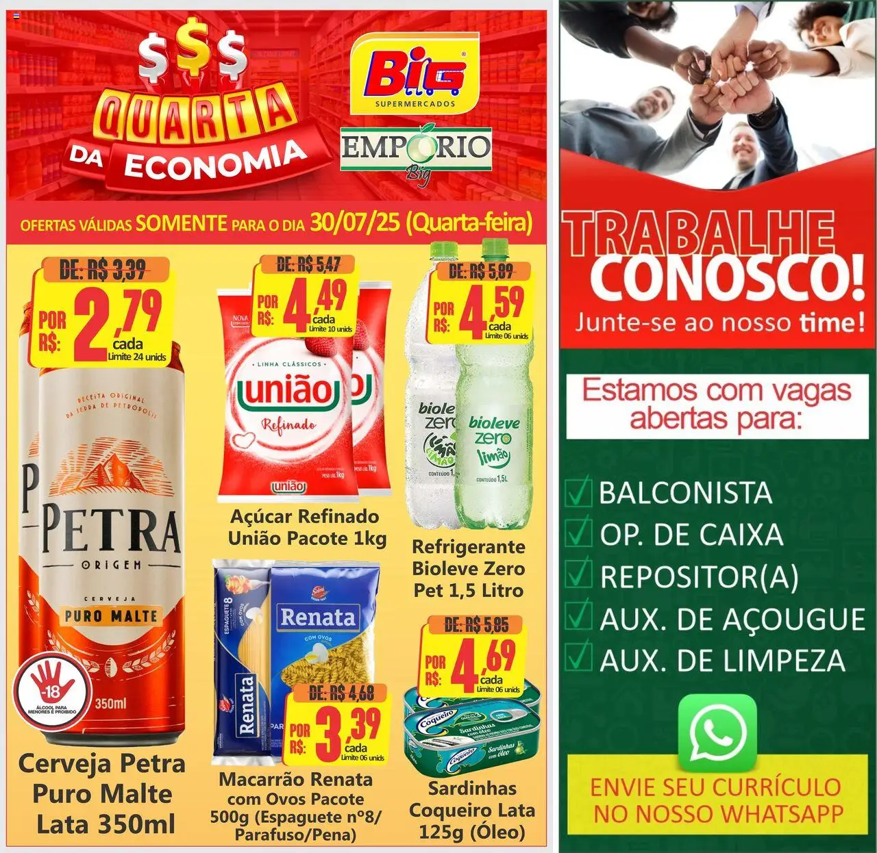 Big Supermercados folheto "Ofertas do Dia" válido a partir de 30/07/2025 - número de página 1