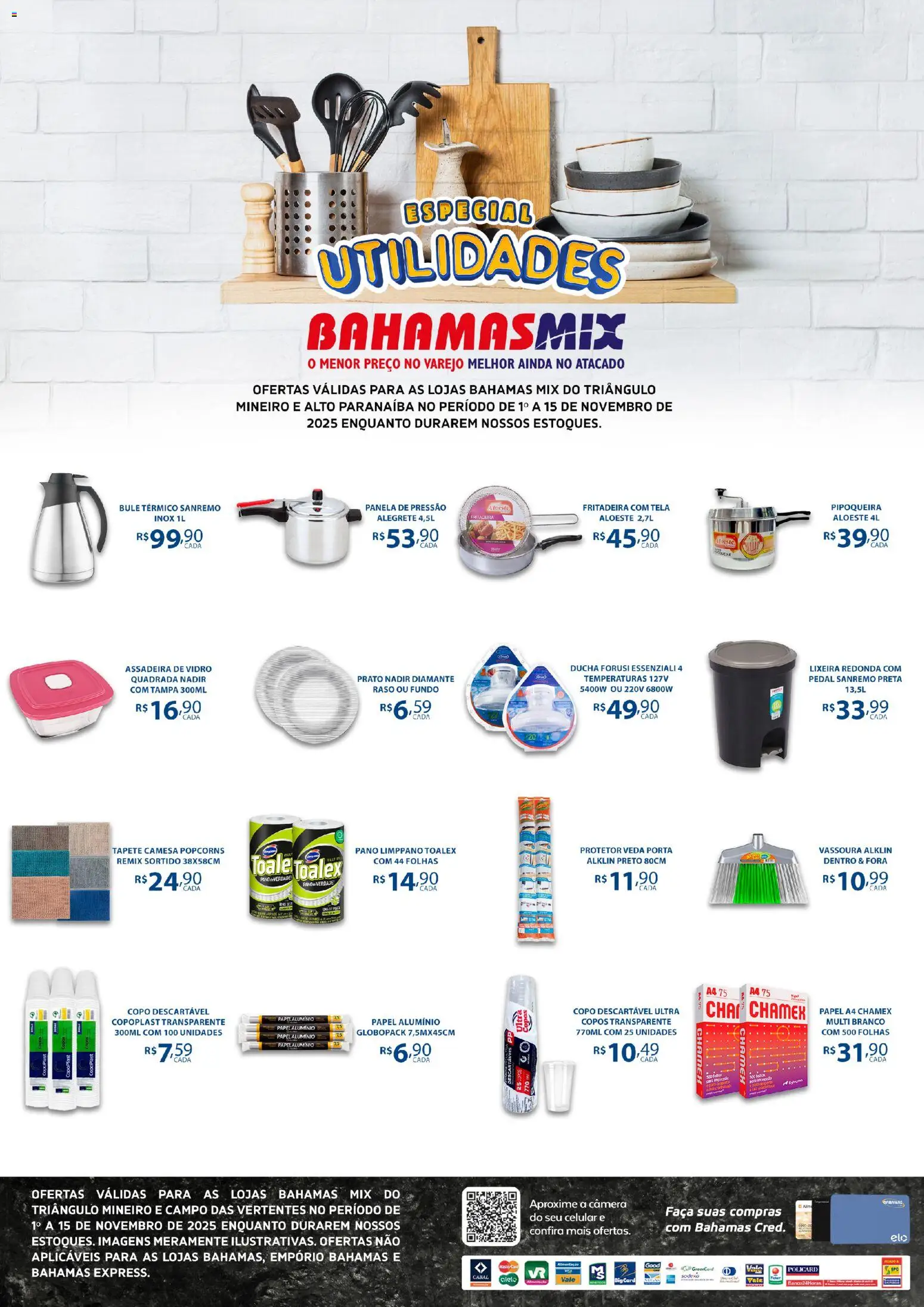 Pré-Visualização do folheto "Ofertas Especial Utilidades" da loja Bahamas Mix válido a partir de 01/11/2025