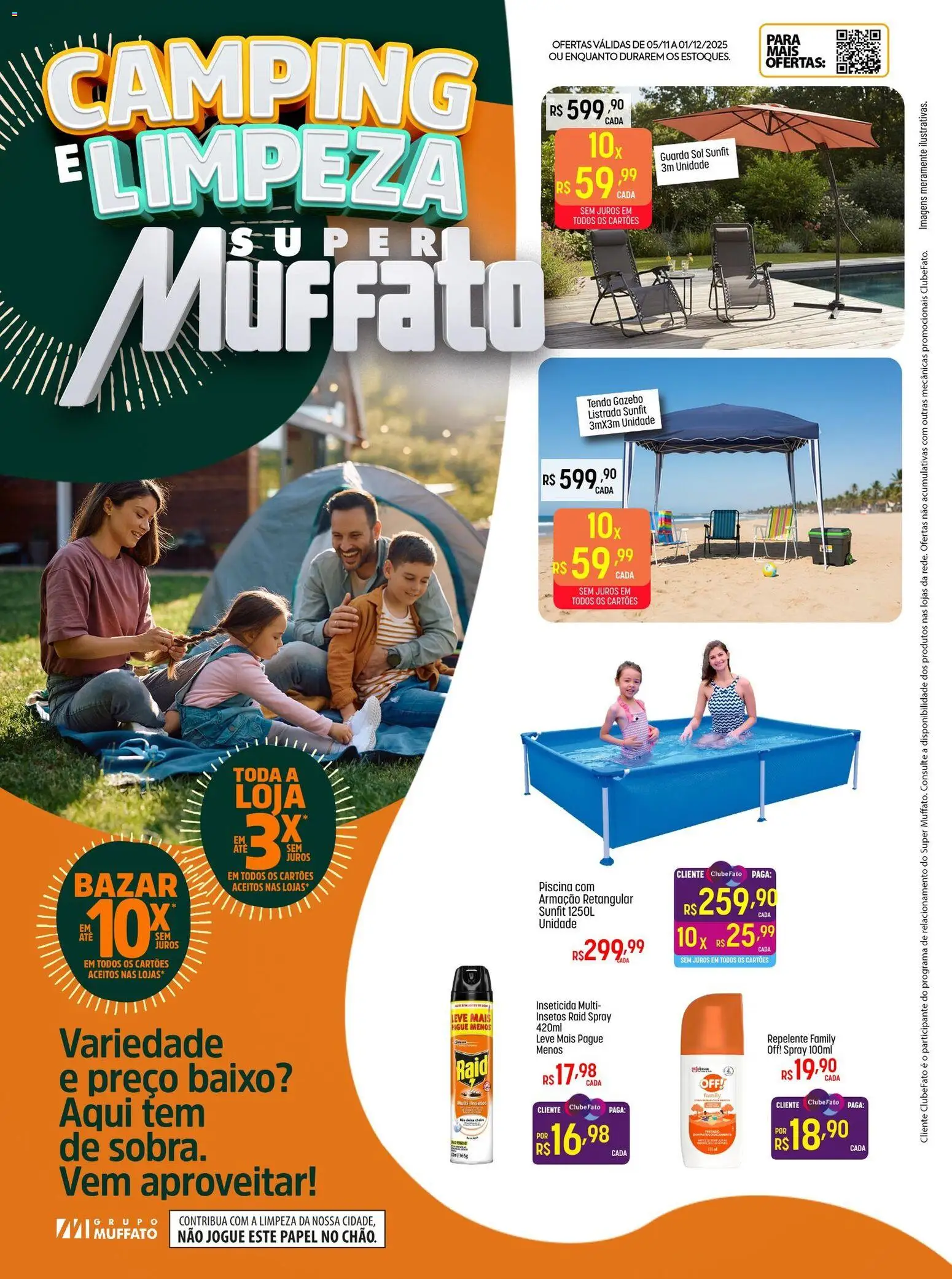 Pré-Visualização do folheto "Ofertas de Camping e Limpeza" da loja Super Muffato válido a partir de 05/11/2025