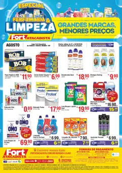Pré-Visualização do folheto "Ofertas Perfumaria e Limpeza" da loja Fort Atacadista válido a partir de 01/08/2025