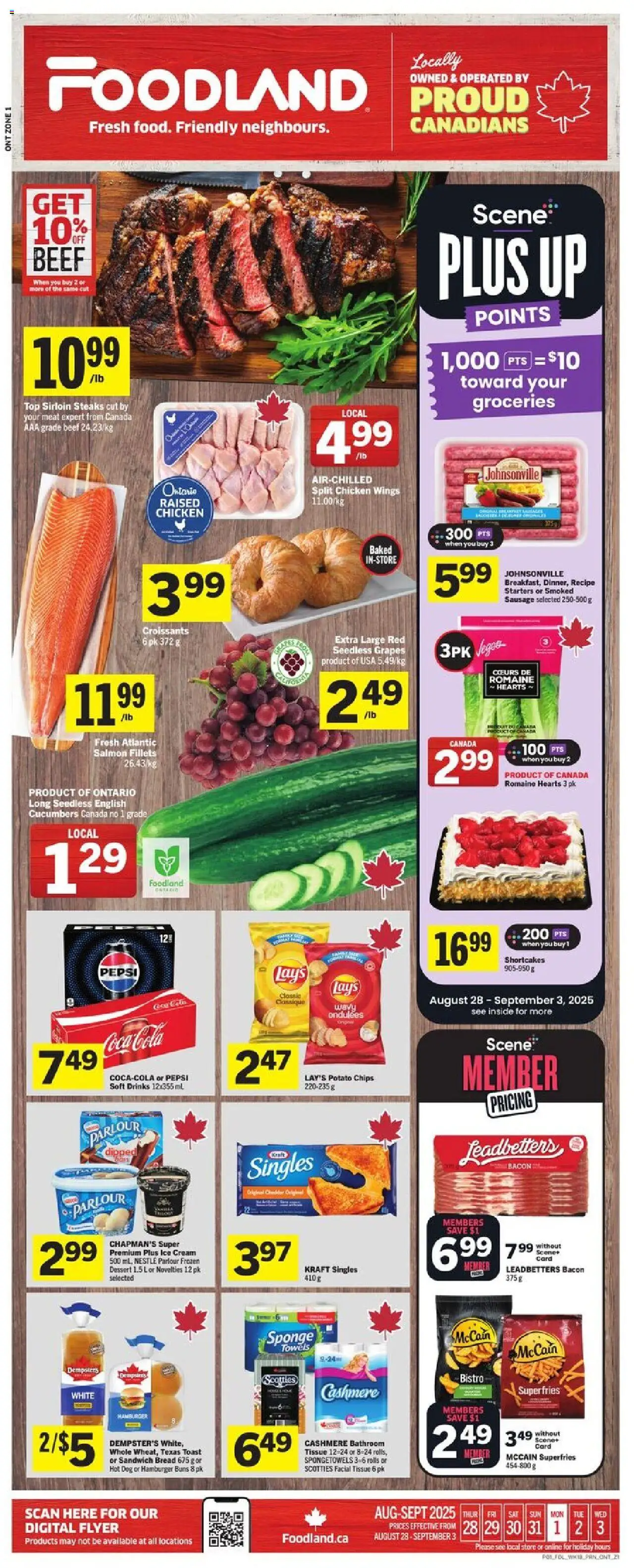 Foodland flyer valid from Aug 28, 2025 - page number 1