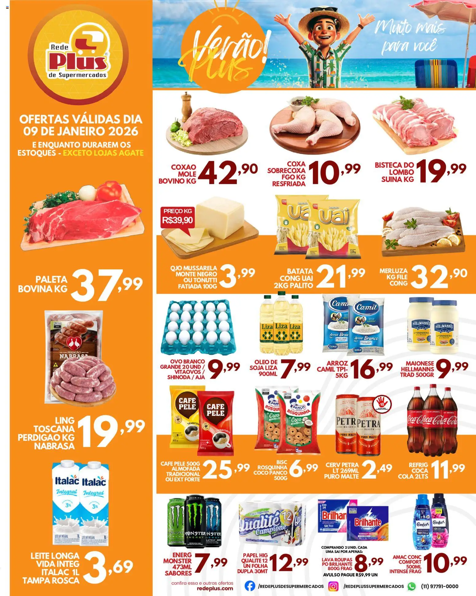 Pré-Visualização do folheto "Ofertas da semana" da loja Rede Plus Supermercados válido a partir de 09/01/2026