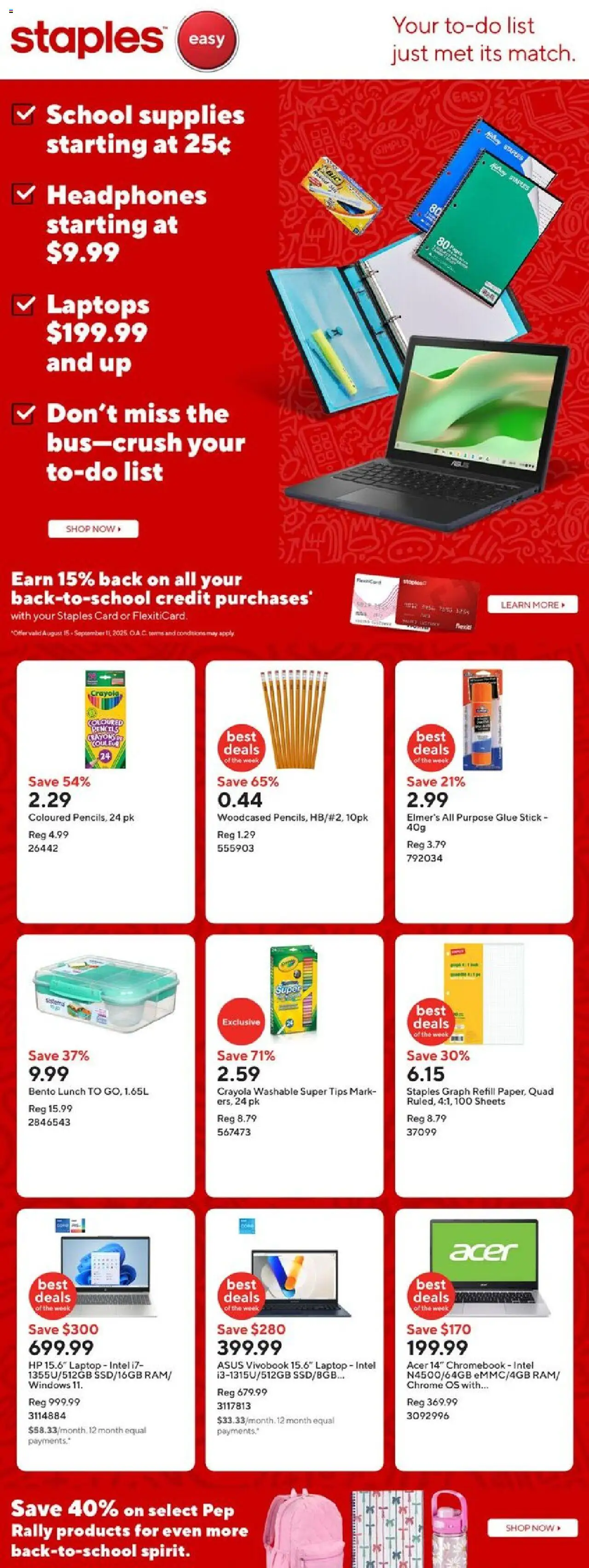 Staples flyer valid from Aug 29, 2025 - page number 1