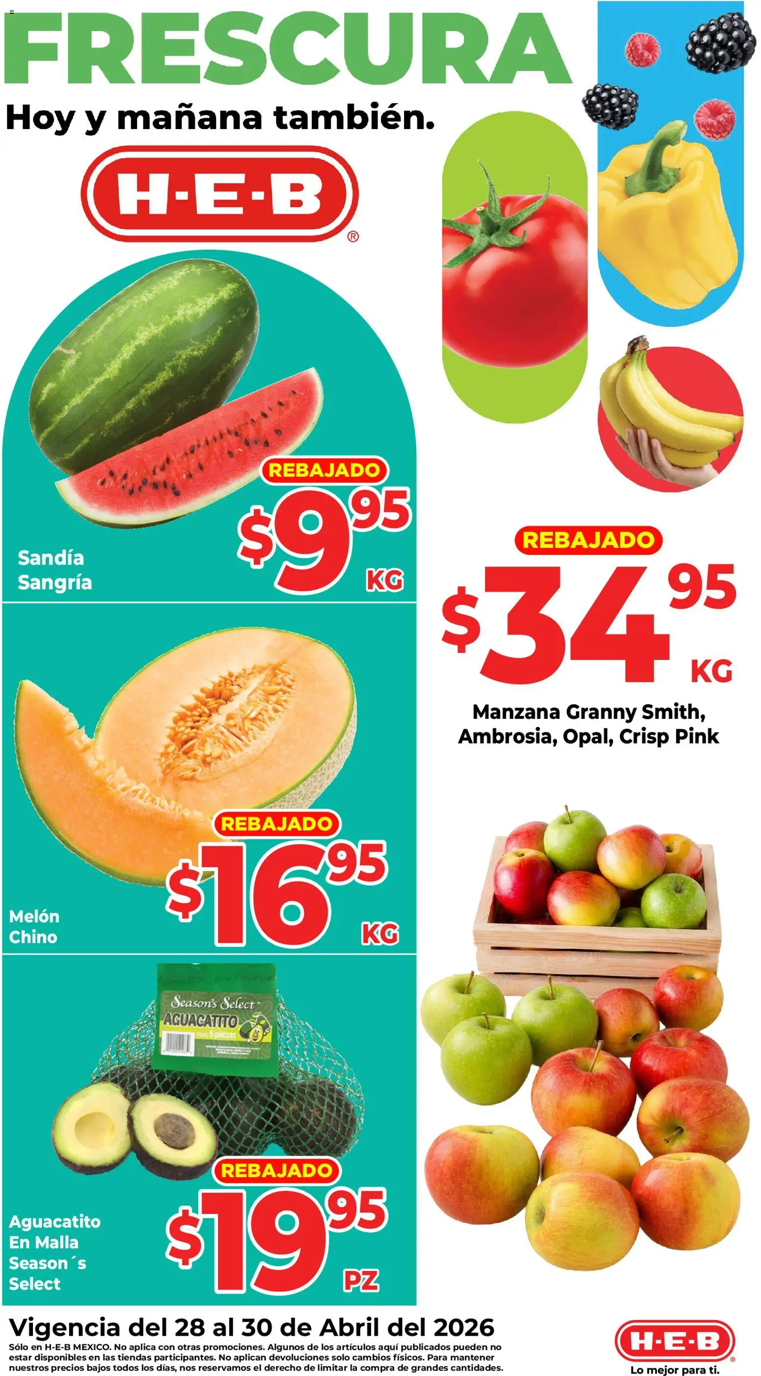 Vista previa las ofertas de la tienda H-E-B - H-E-B folleto Fruta y venduras desde el 28/04/2026 