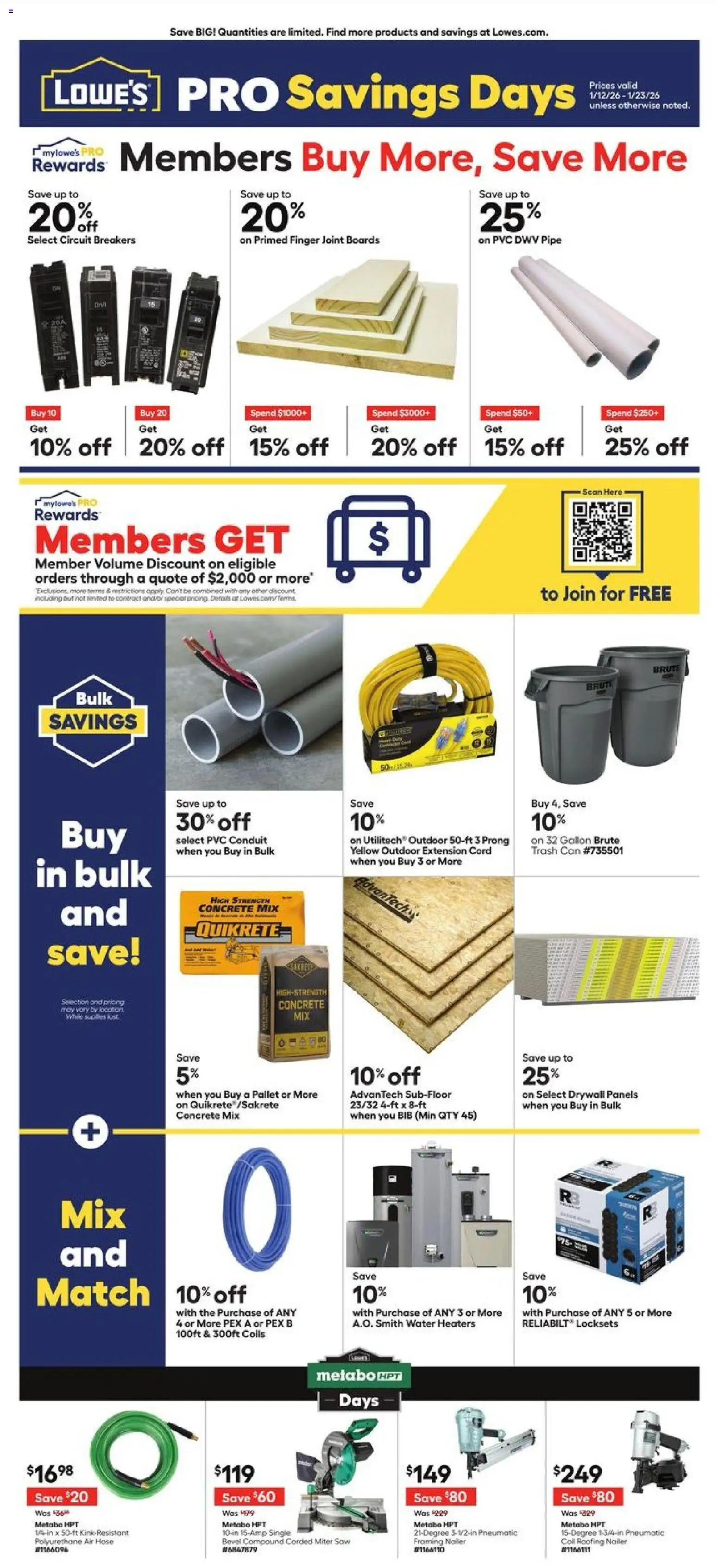 Ad Preview of Lowe's Ad from 01/12/2026