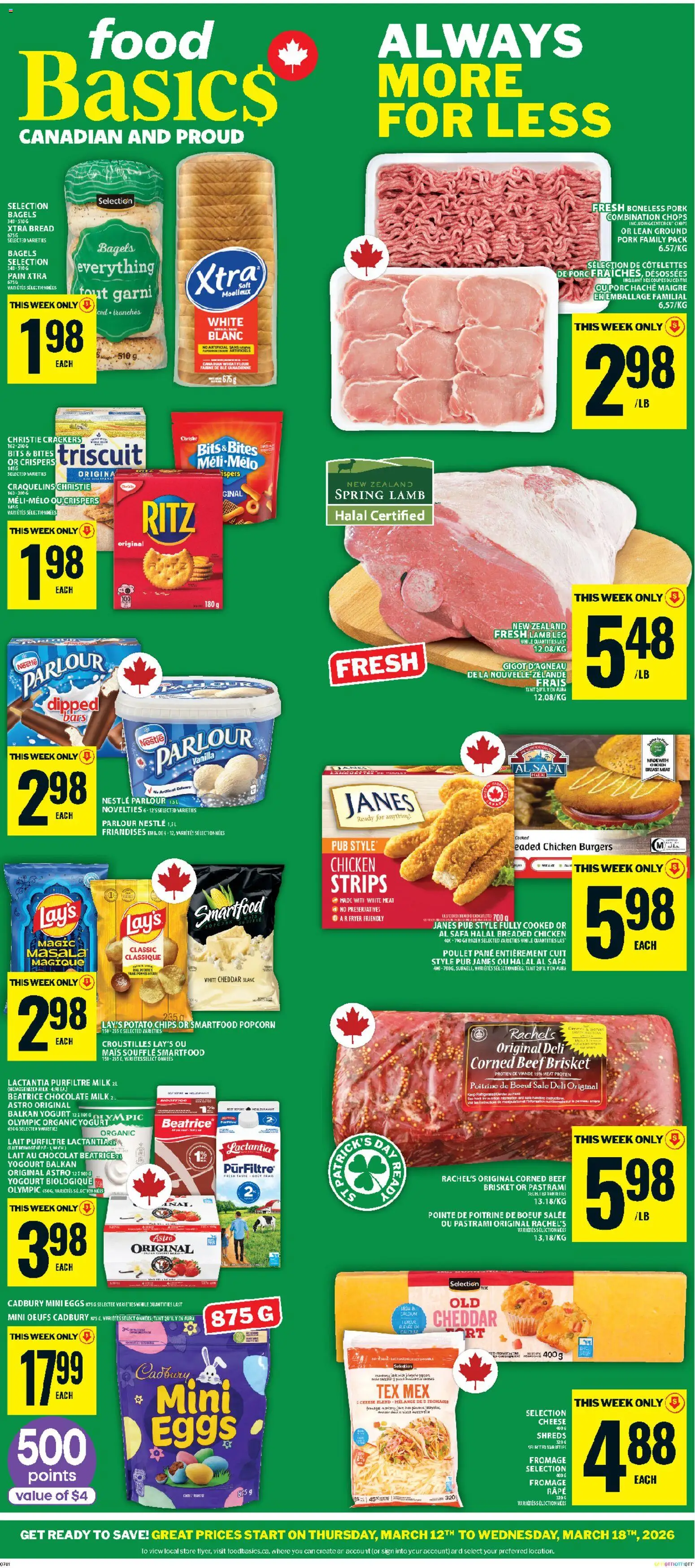 Preview of leaflet Food Basics weekly flyer - Kanata from shop Food Basics is valid from Mar 12, 2026