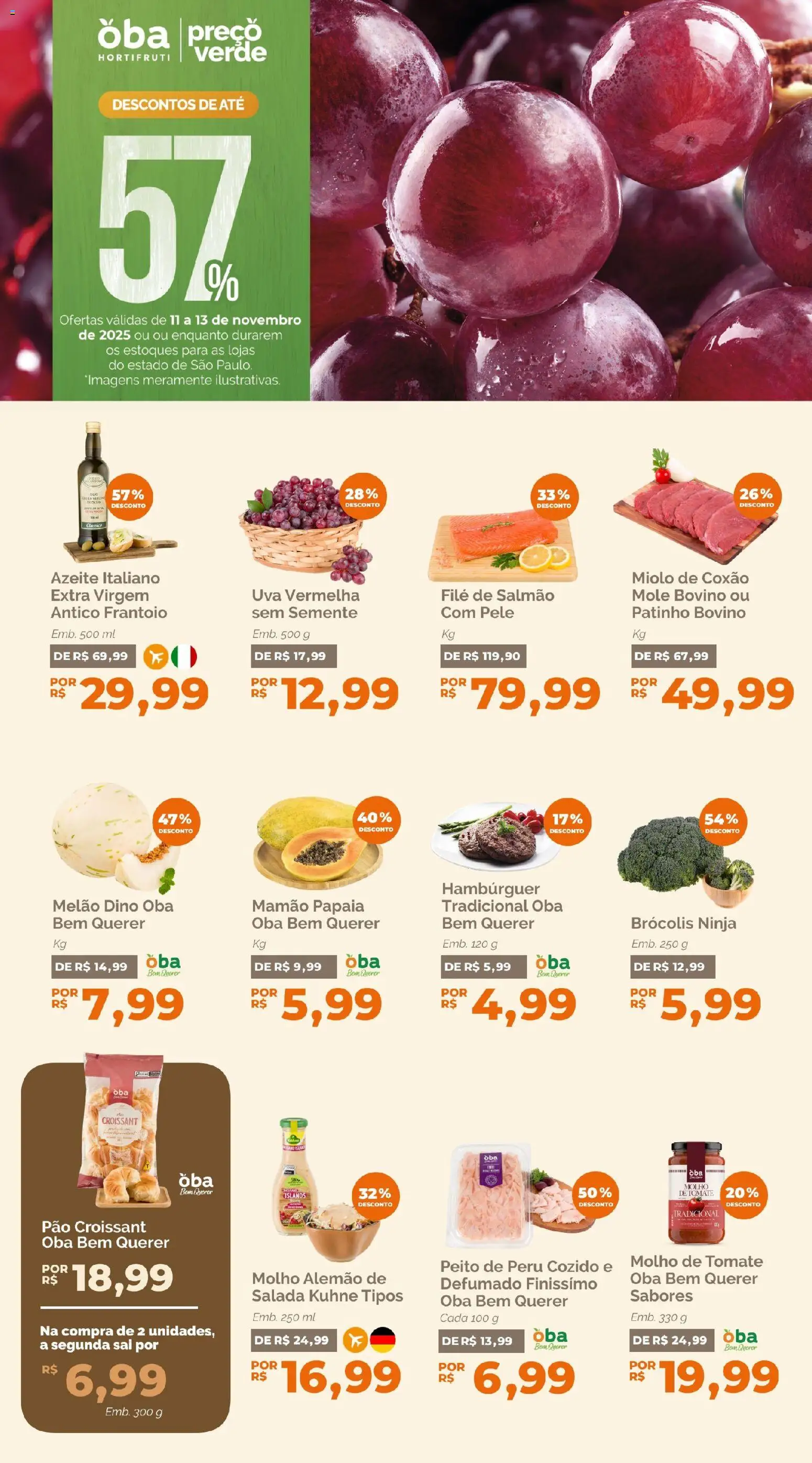 Pré-Visualização do folheto "Ofertas da semana" da loja Oba Hortifruti válido a partir de 11/11/2025