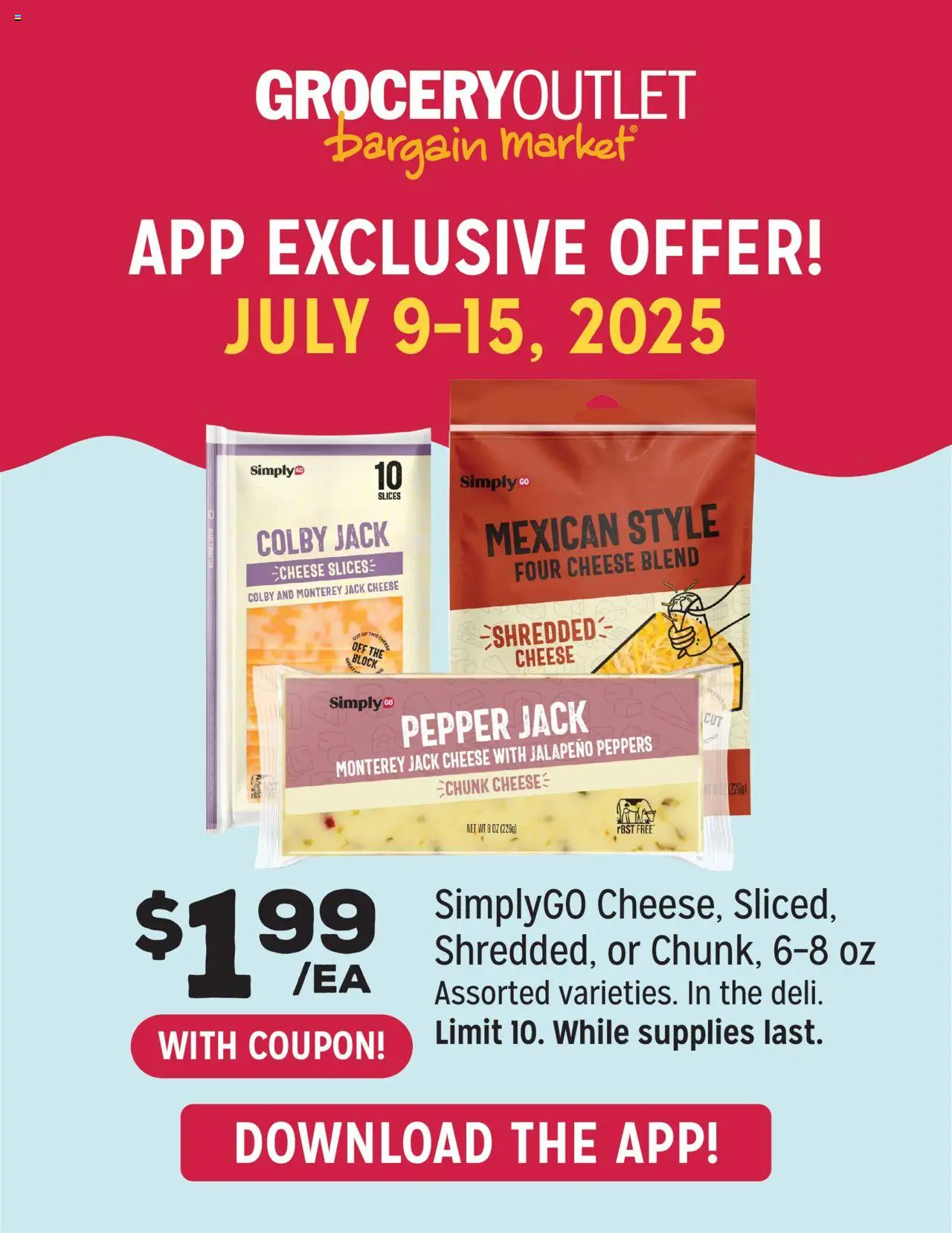 Grocery Outlet Weekly - WA from 07/09/2025 - Flyer - Page number 1 - Peppers, Jalapeno peppers, Cheese, Pepper