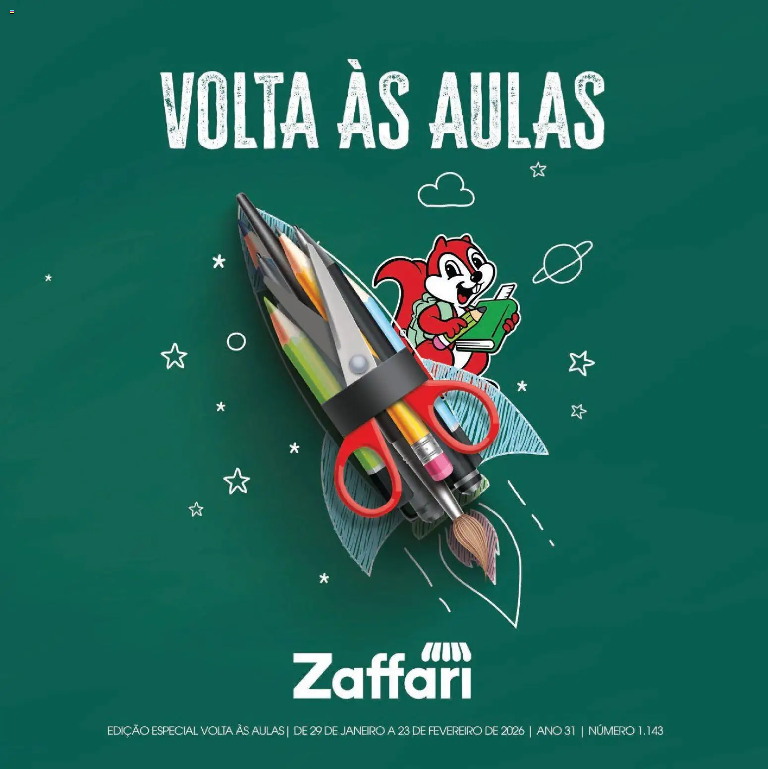 Pré-Visualização do folheto "Ofertas Voltas às Aulas" da loja Zaffari válido a partir de 29/01/2026