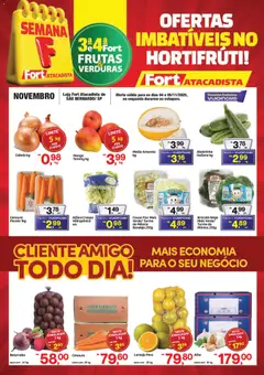 Pré-Visualização do folheto "Ofertas Frutas, Verduras" da loja Fort Atacadista válido a partir de 04/11/2025