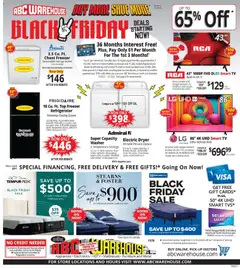 Ad Preview of ABC Warehouse Black Friday from 11/09/2025