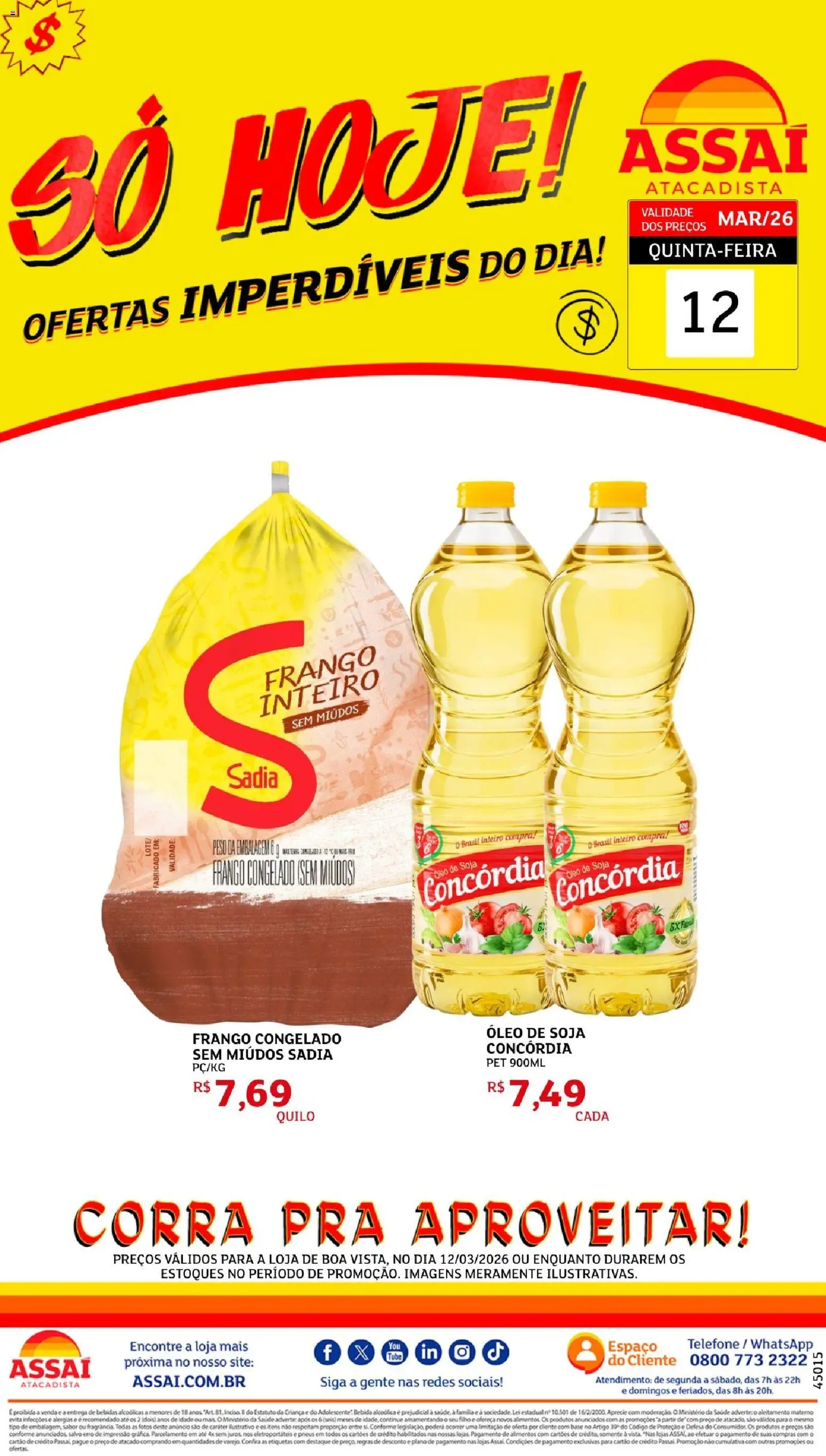 Pré-Visualização do folheto "Assaí Atacadista ofertas - RR" da loja Assaí Atacadista válido a partir de 12/03/2026