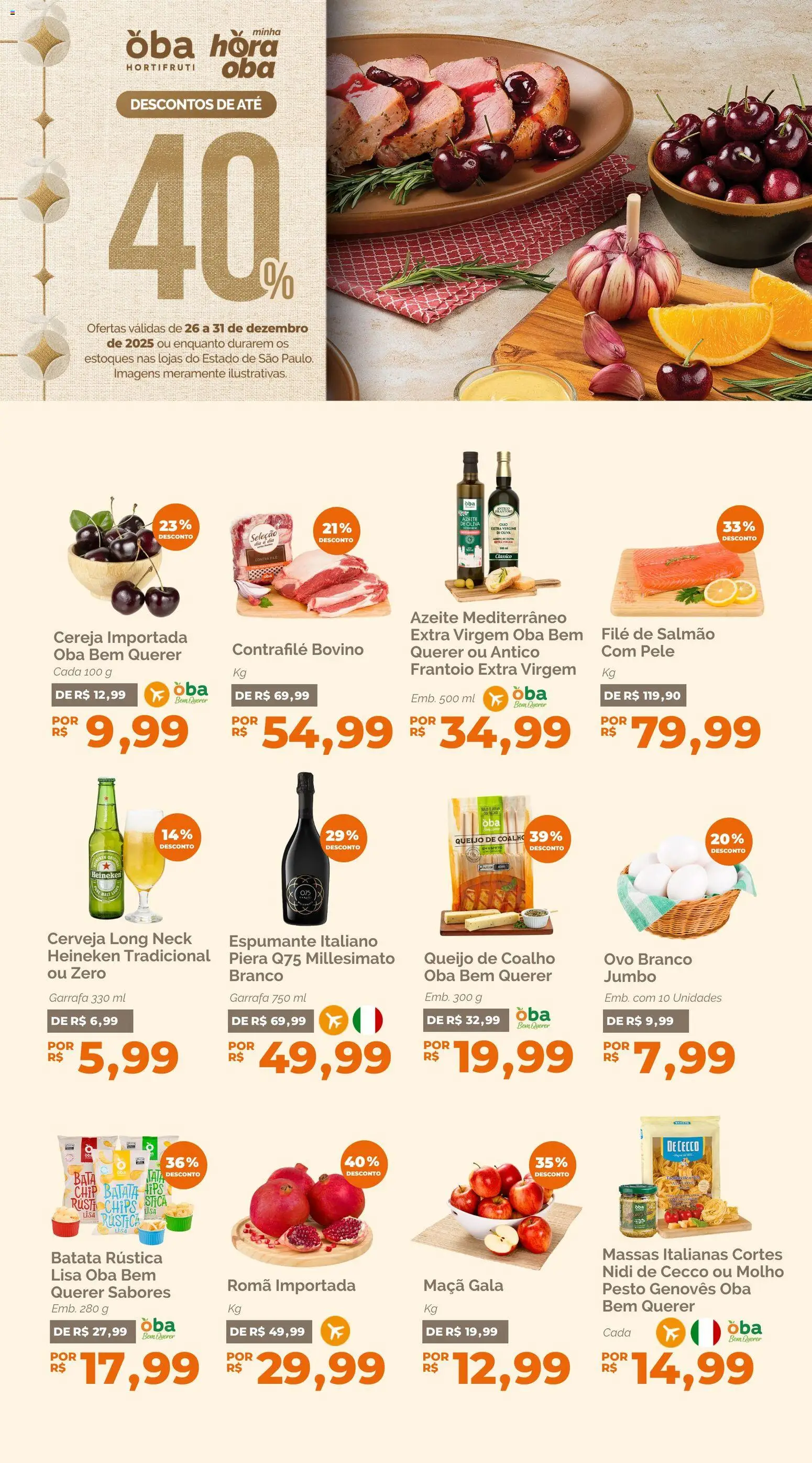 Pré-Visualização do folheto "Ofertas da semana" da loja Oba Hortifruti válido a partir de 26/12/2025