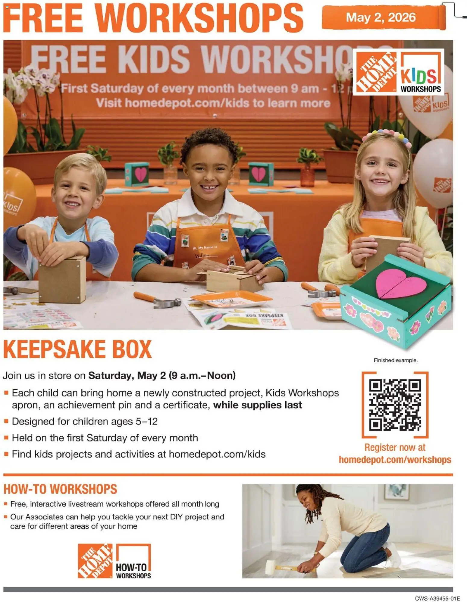 Ad Preview of Home Depot Home Depot Kids Workshops from 05/02/2026