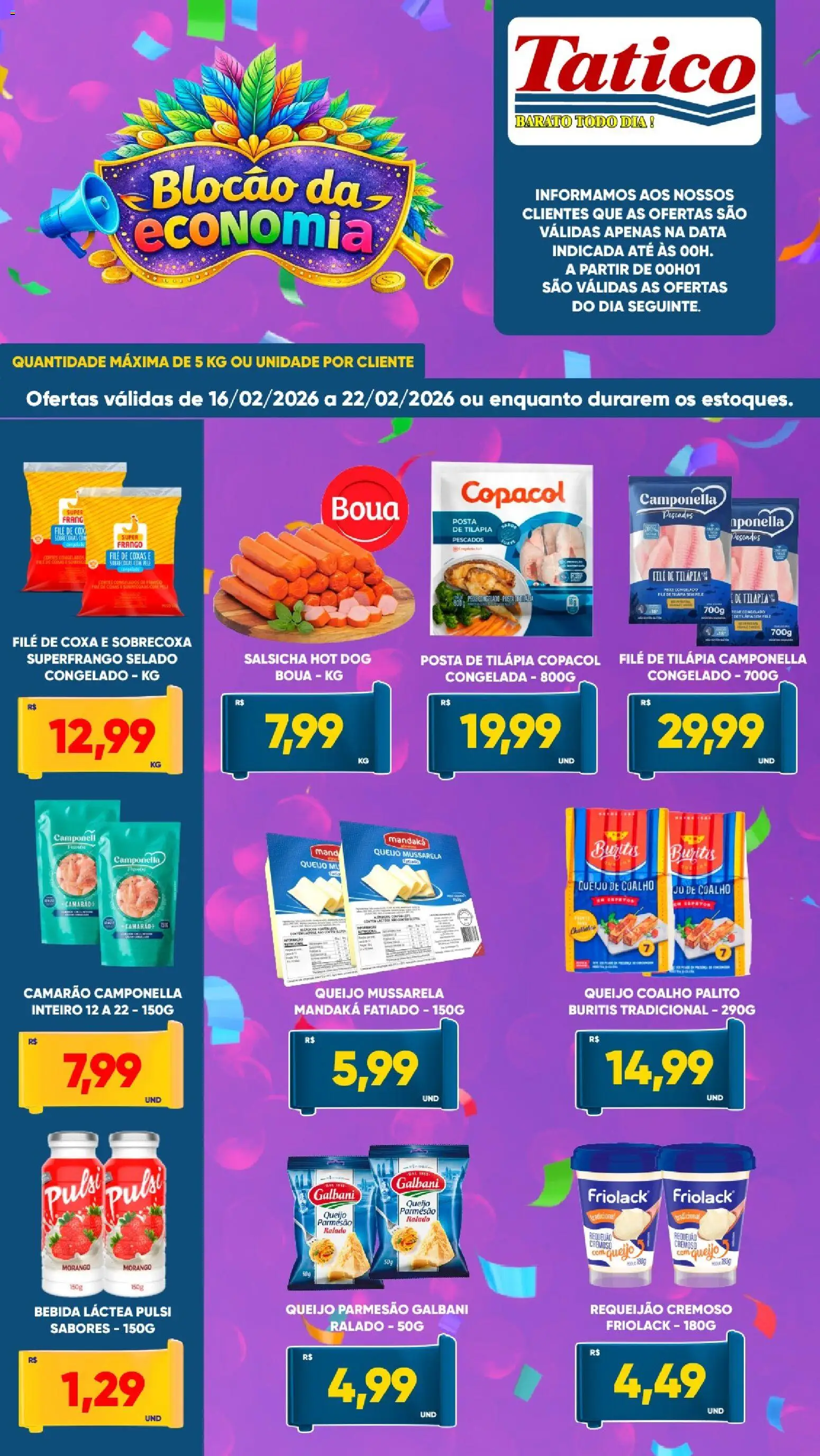Pré-Visualização do folheto "Ofertas da semana" da loja Tatico válido a partir de 16/02/2026