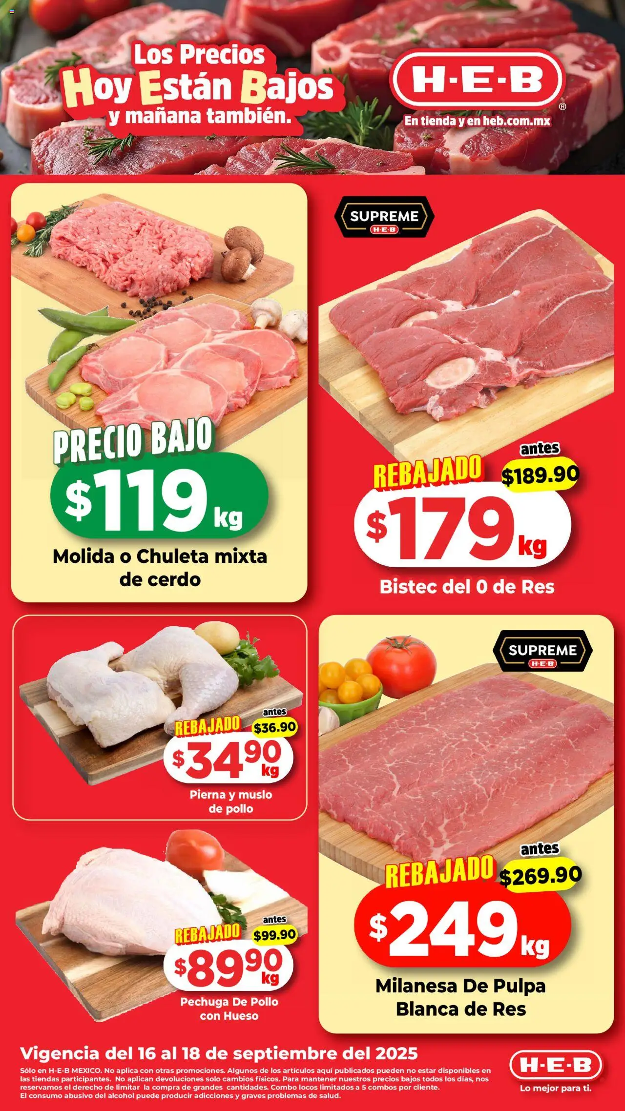 Folleto H-E-B y sus promociones válidas desde el 16/09/2025 - Número de página 1