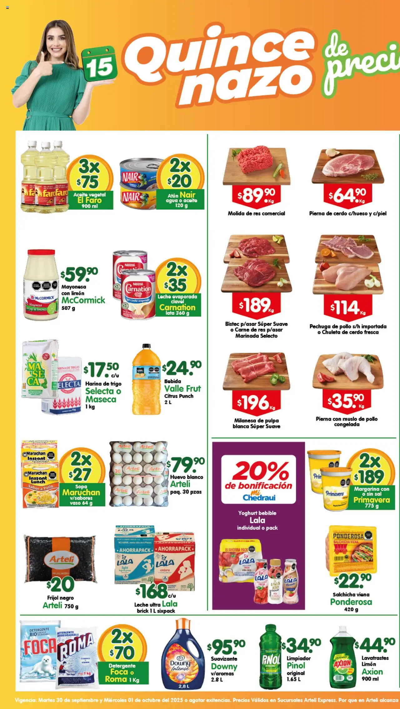 Folleto Express Arteli y sus promociones válidas desde el 30/09/2025 - Número de página 1