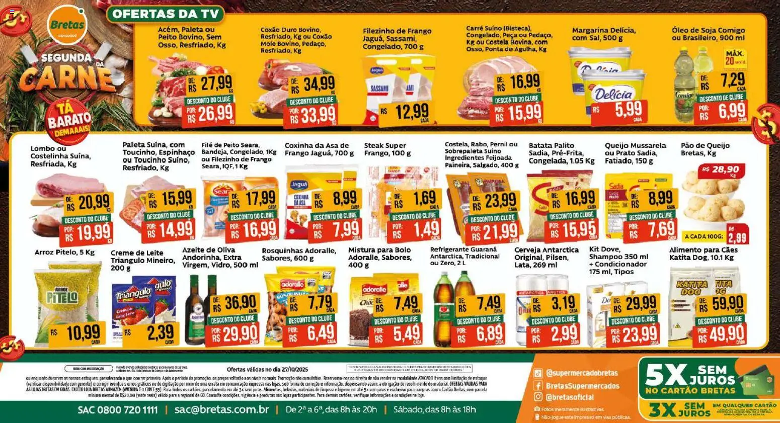 Bretas folheto "Ofertas do Dia" válido a partir de 27/10/2025 - número de página 1