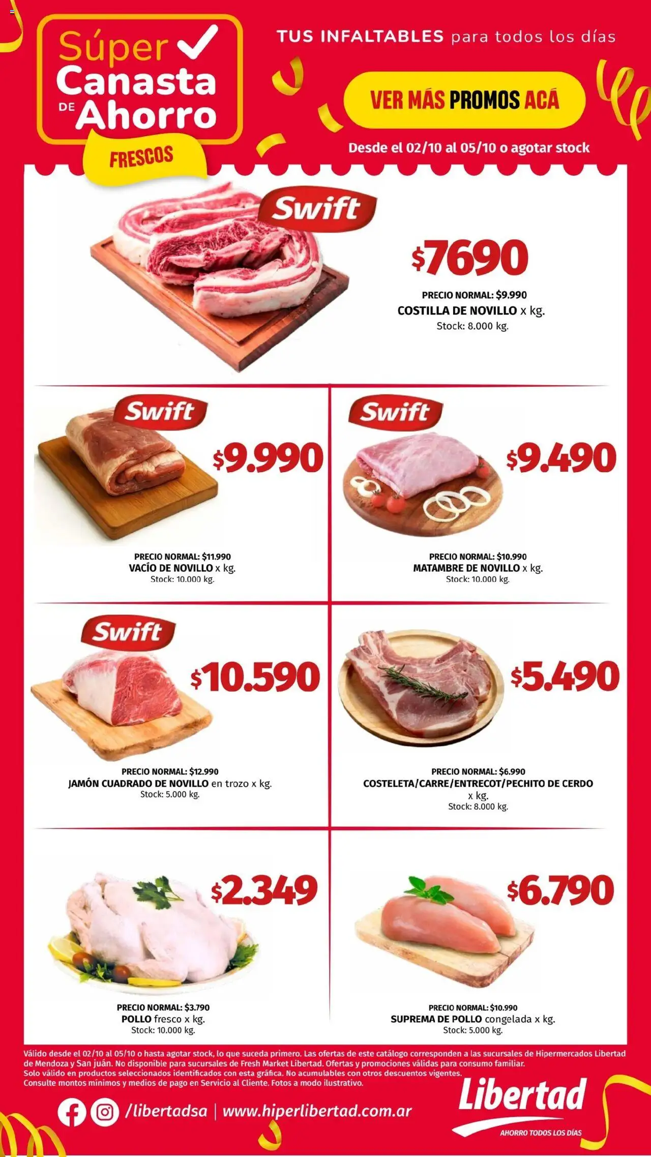 Hipermercado Libertad Super Canasta de Ahorro Frescos - Cuyo del 02/10/2025 Online