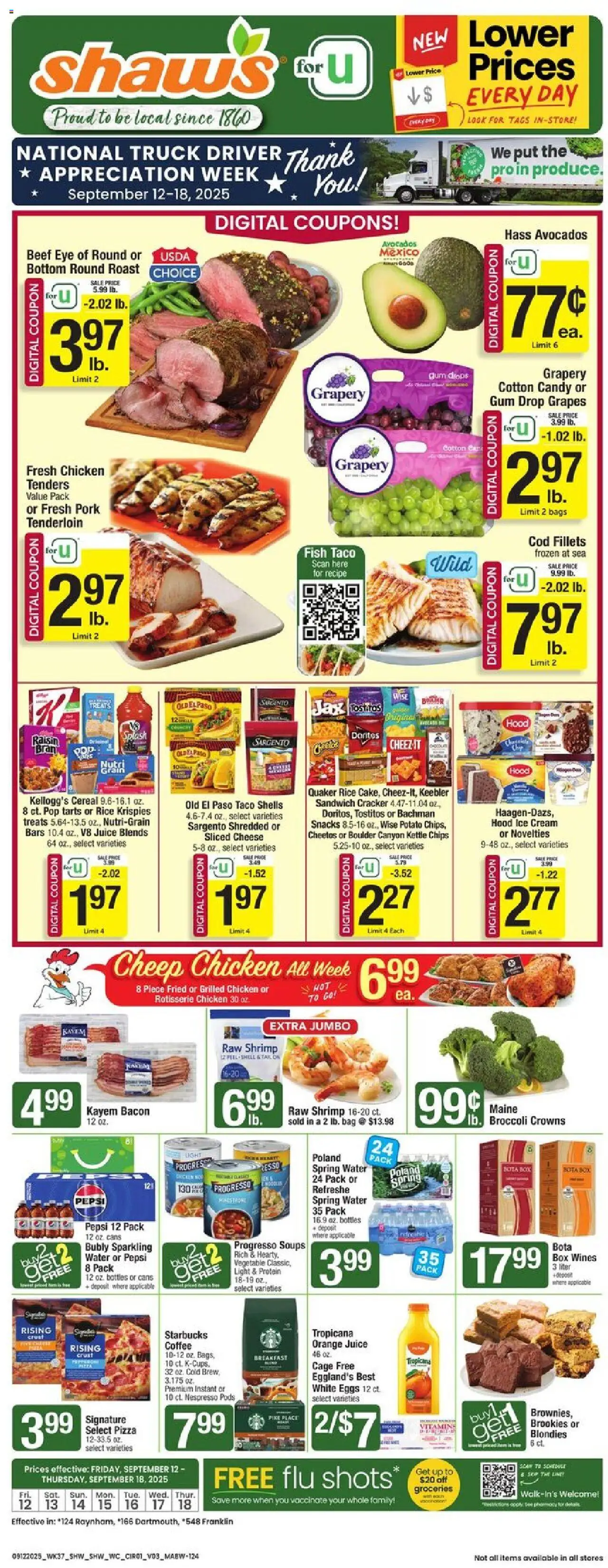 Shaw's Weekly Ad - MA from 09/12/2025 - Flyer - Page number 1