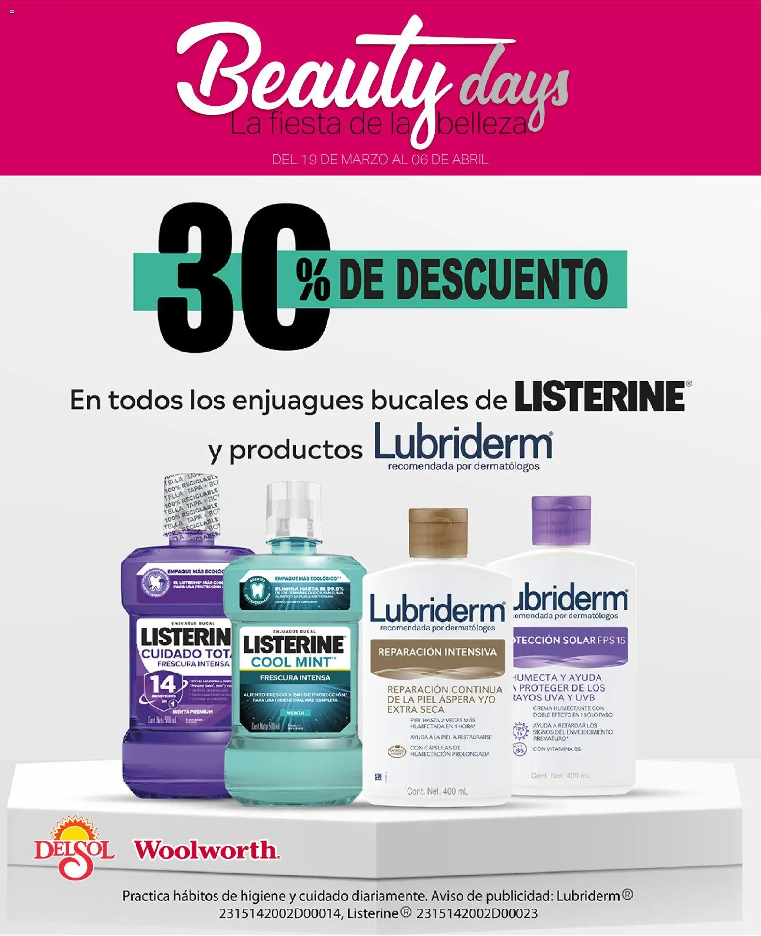 Vista previa las ofertas de la tienda Del Sol y Woolworth - Del Sol y Woolworth catálogo Beauty Days desde el 19/03/2026 