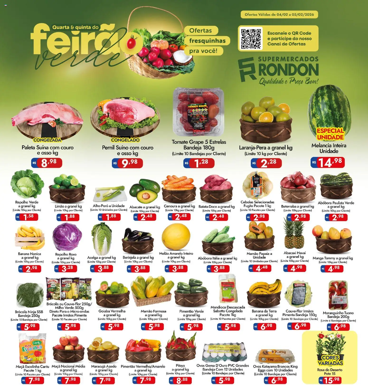 Pré-Visualização do folheto "Ofertas do semana" da loja Supermercados Rondon válido a partir de 04/02/2026
