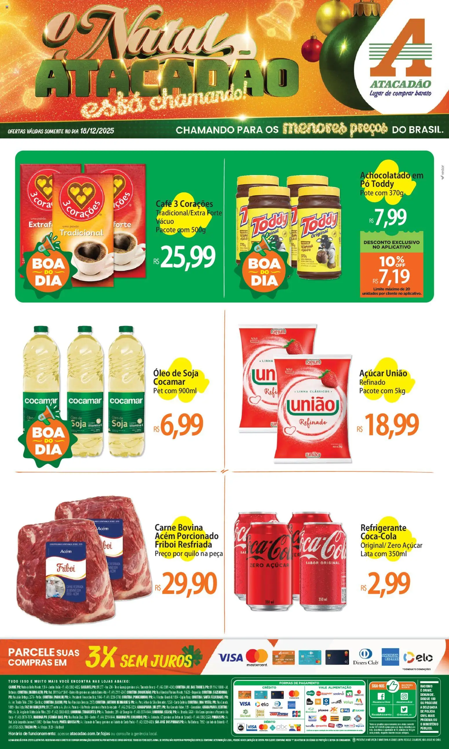 Pré-Visualização do folheto "Ofertas - PR" da loja Atacadão válido a partir de 18/12/2025