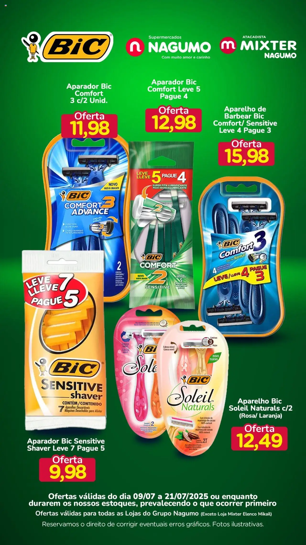 Nagumo folheto "Ofertas Especial Bic" válido a partir de 09/07/2025 - número de página 1 - Manteiga de cacau, Aloe Vera, Aparador, Manteiga