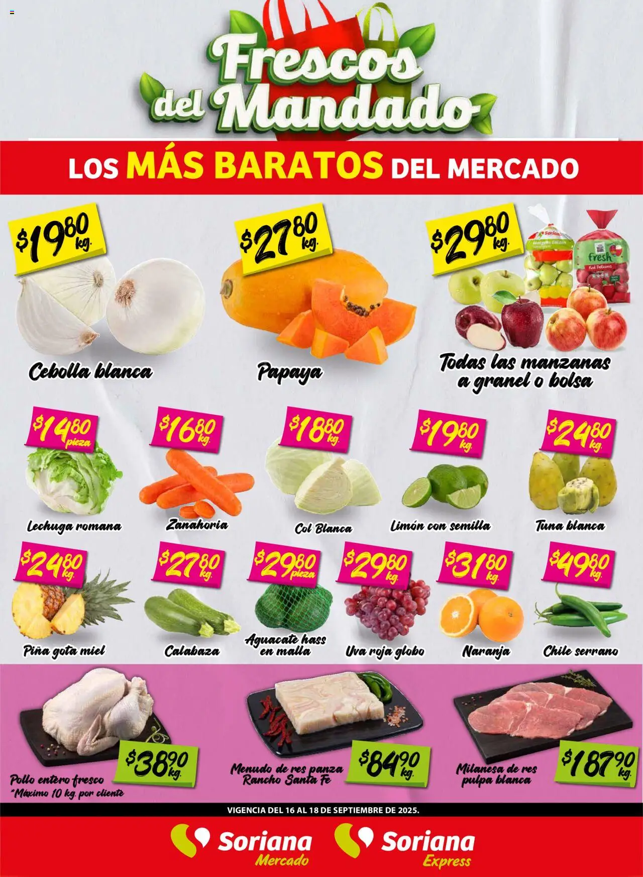 Frescos del Mandado Mercado: Tamaulipas Soriana y sus promociones válidas desde el 16/09/2025 - Número de página 1