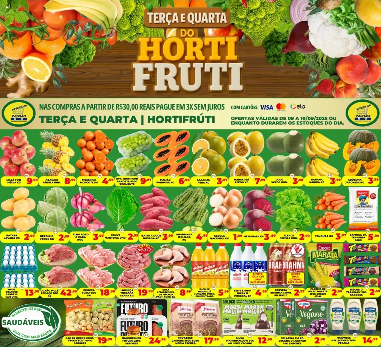 Supermercado Padrão folheto "Ofertas Hortifruti" válido a partir de 09/09/2025 - número de página 1