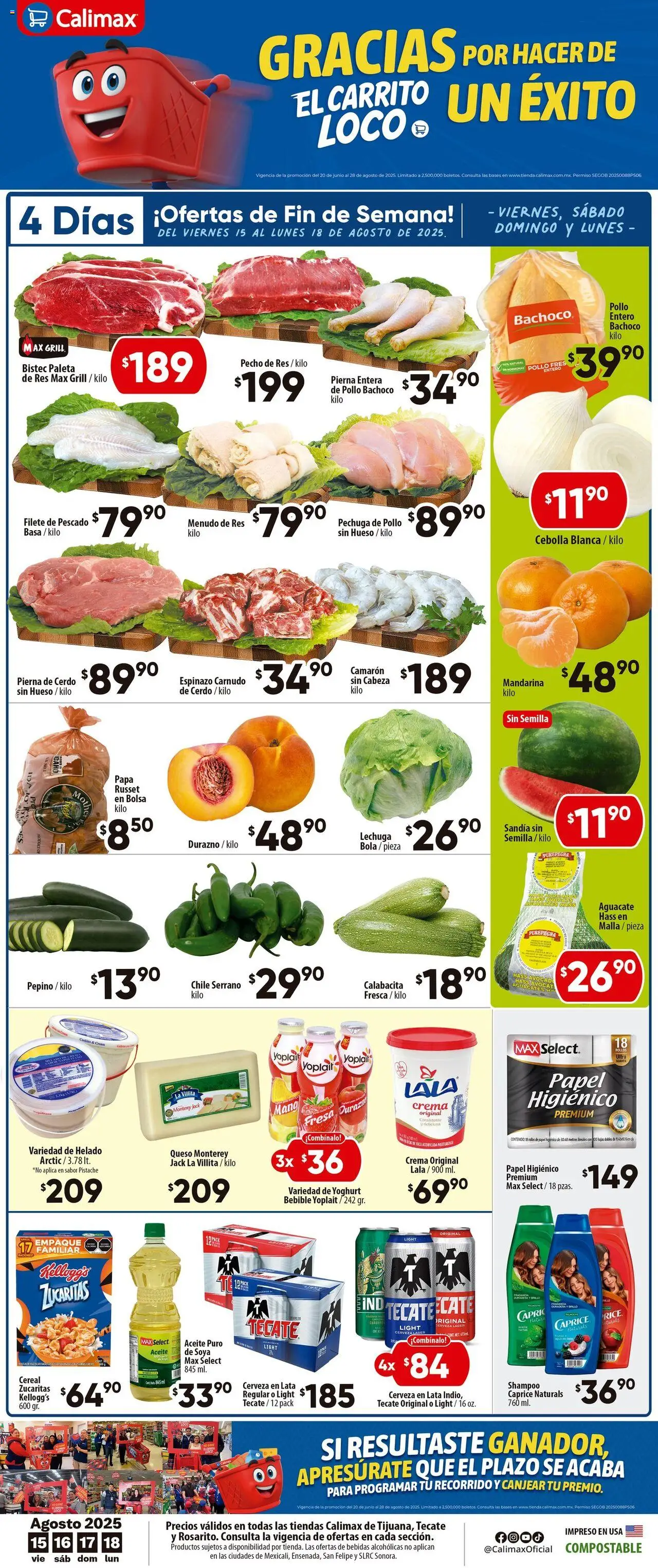 Folleto Tijuana Calimax y sus promociones válidas desde el 15/08/2025 - Número de página 1
